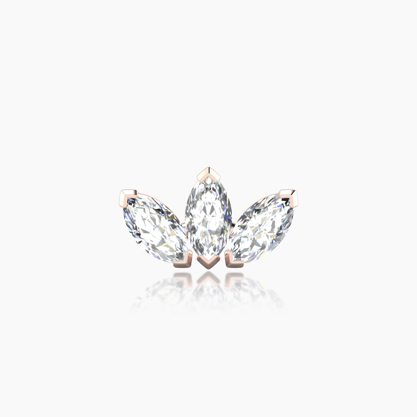 Maia | 18k Rose Gold 11 mm Lotus Diamond Earring