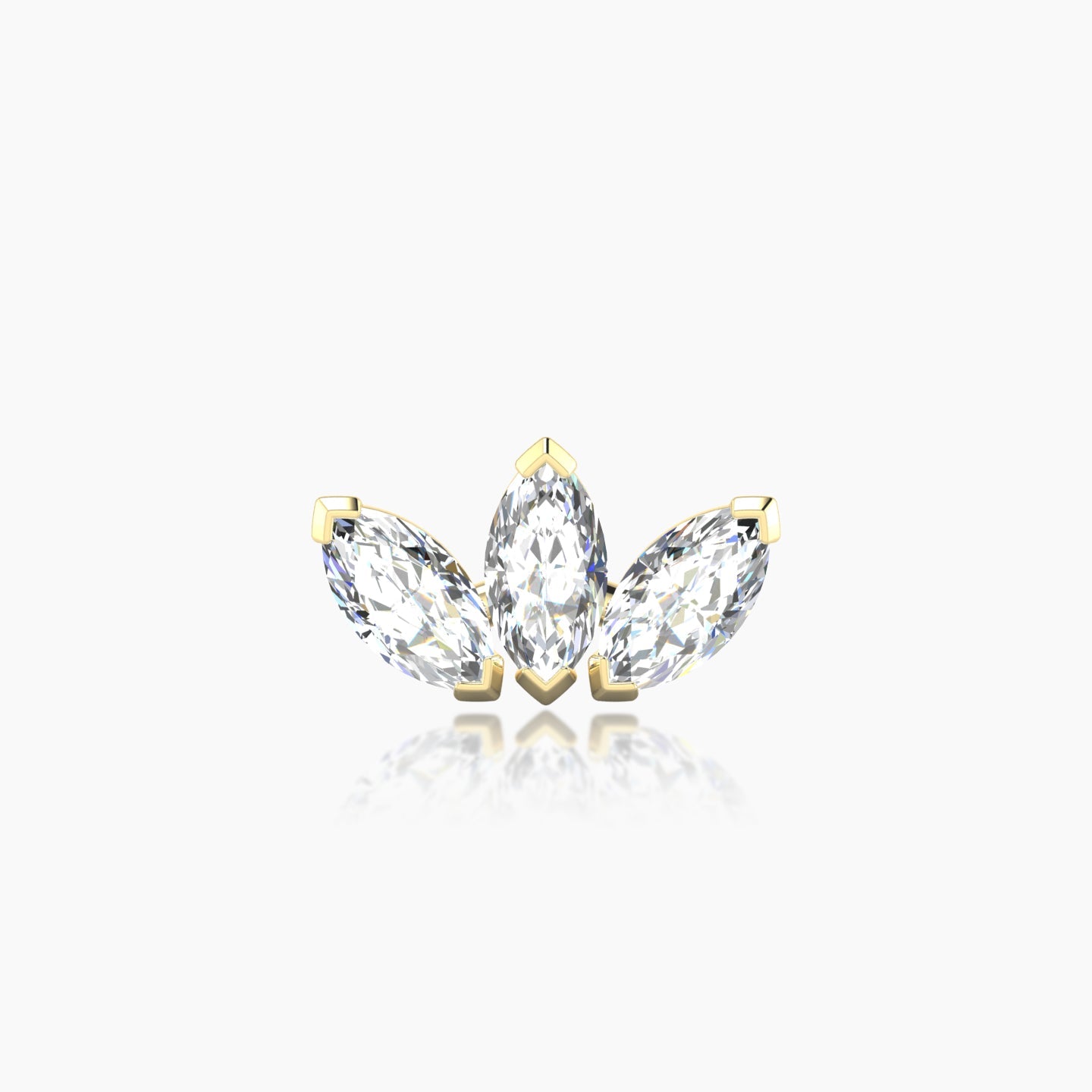 Maia | 18k Yellow Gold 11 mm Lotus Diamond Earring