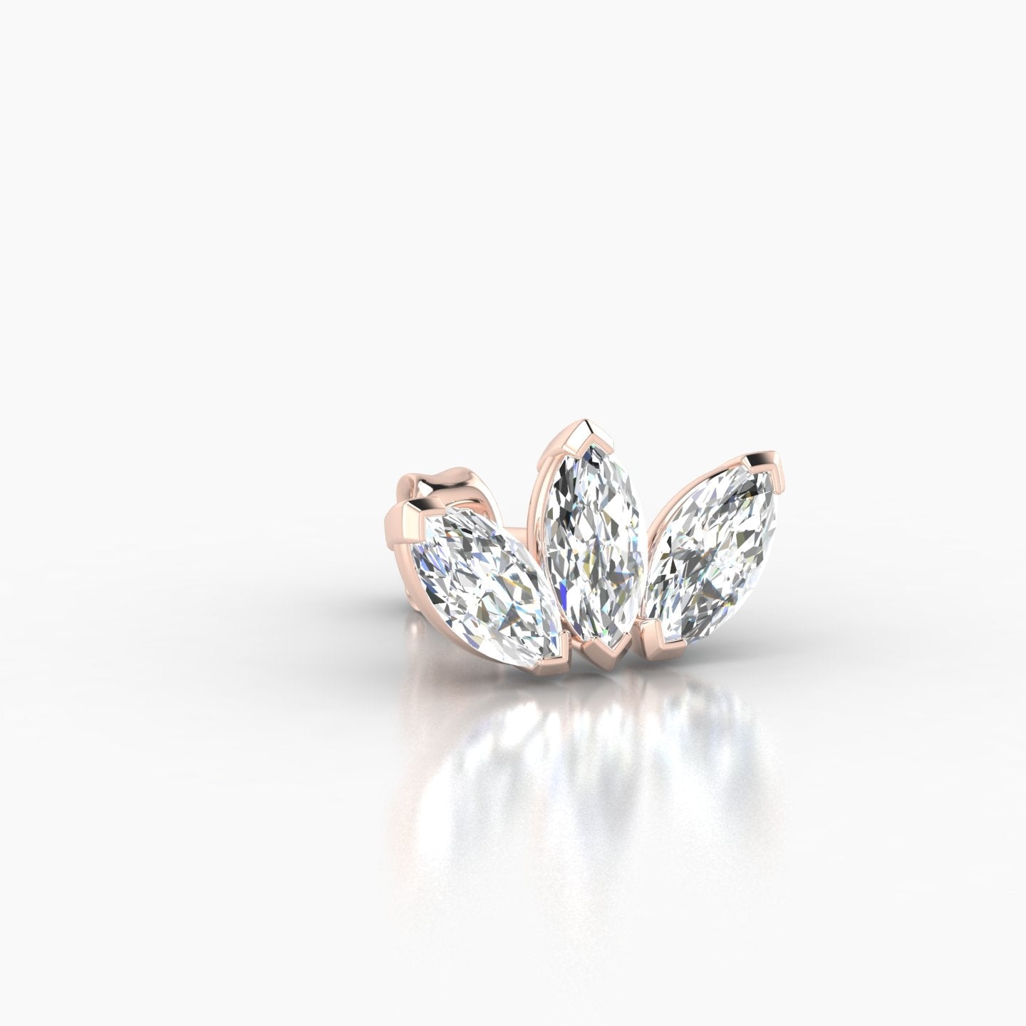 Maia | 18k Rose Gold 11 mm Lotus Diamond Earring