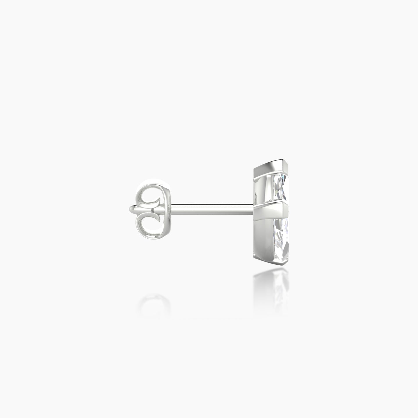 Maia | 18k White Gold 11 mm Lotus Diamond Earring