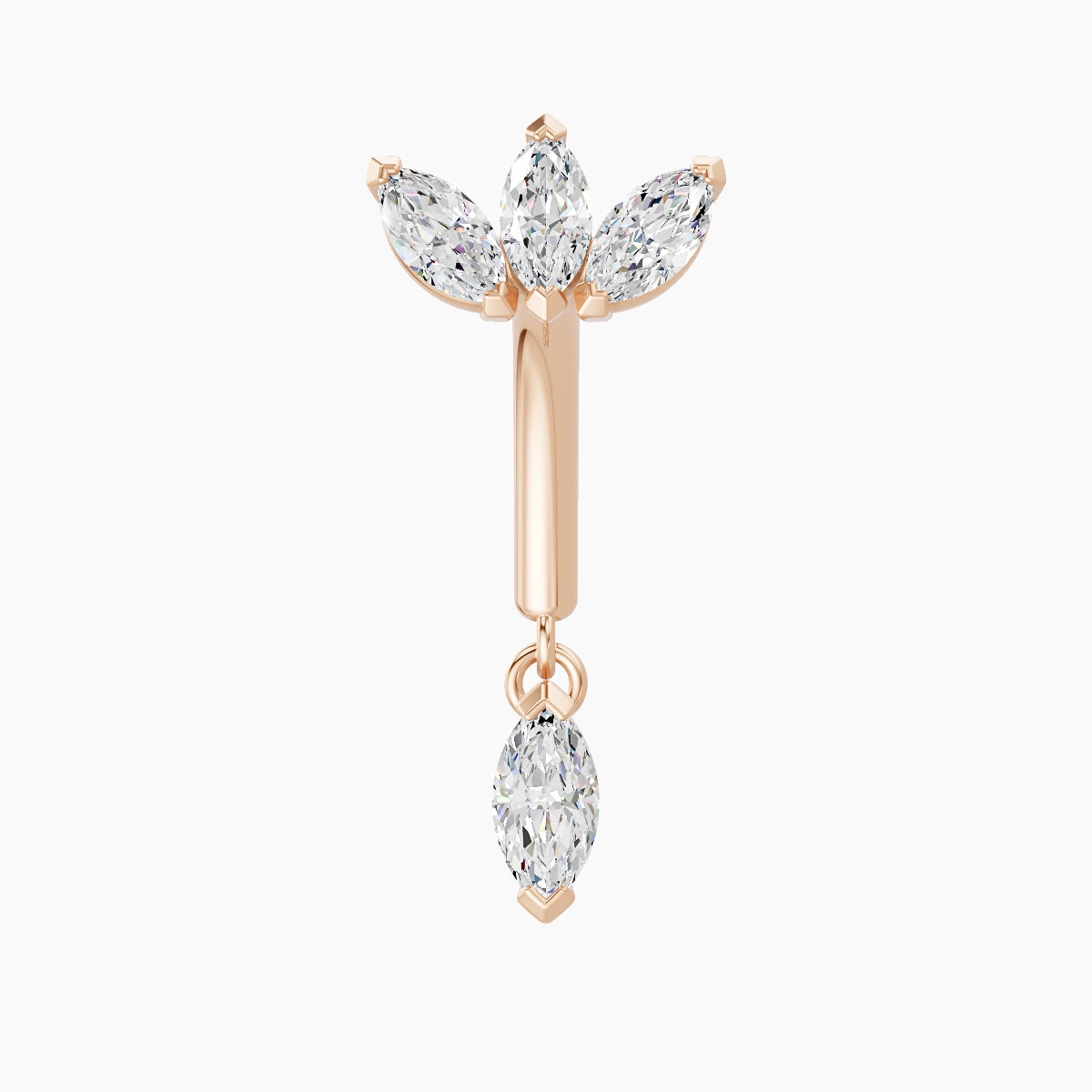 Maia | 18k Rose Gold 8 mm Lotus Diamond Rook Piercing