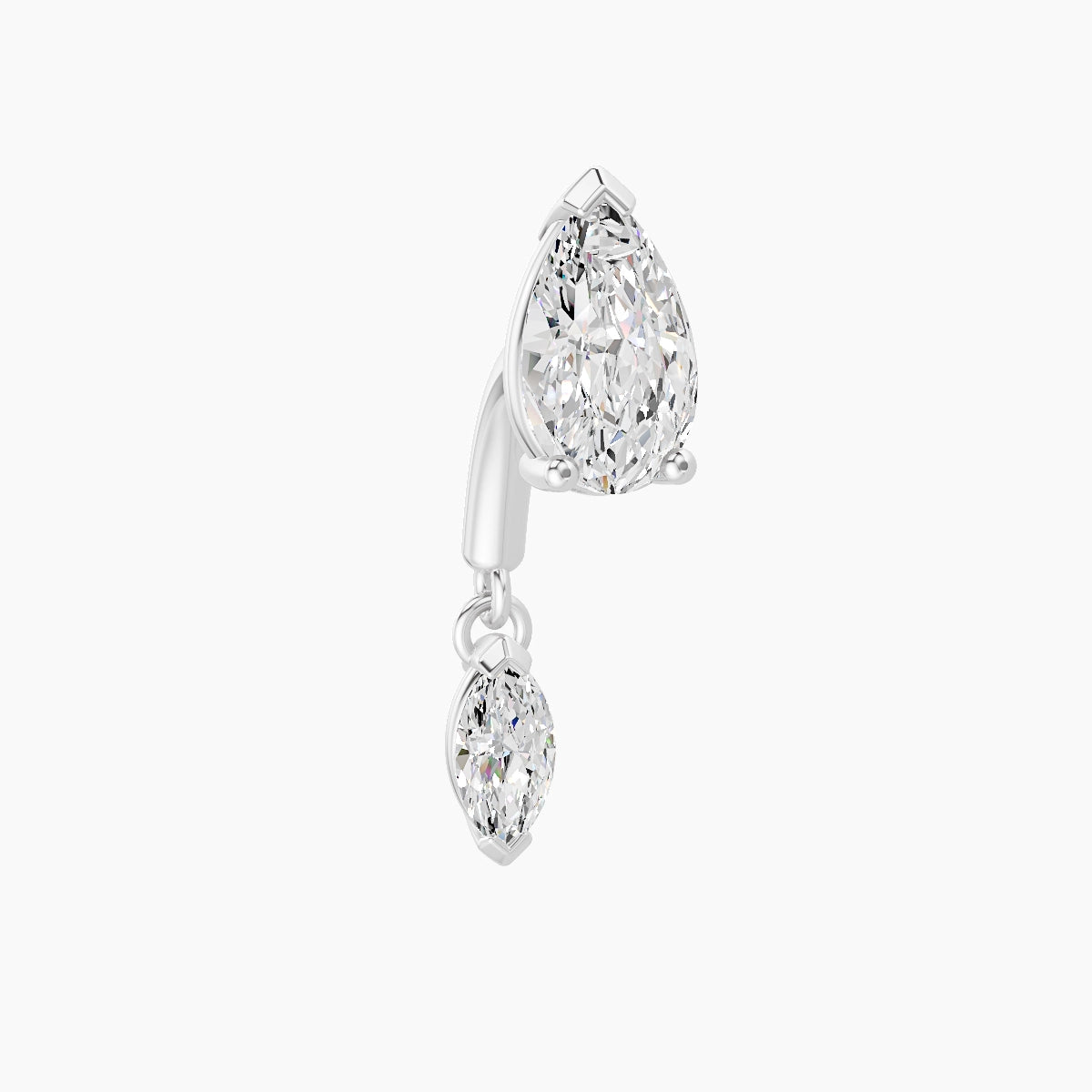 Malo | 18k White Gold 6 mm Diamond Rook Piercing
