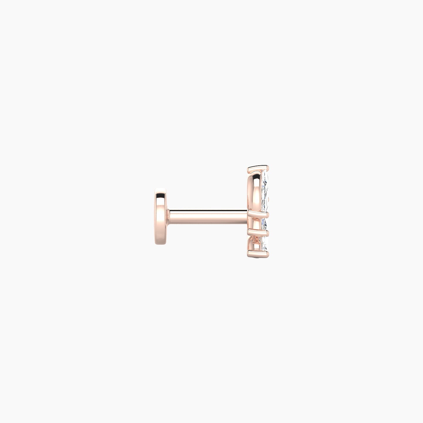 Melia | 18k Rose Gold 5.5 mm 5 mm Trilogy Diamond Left Piercing