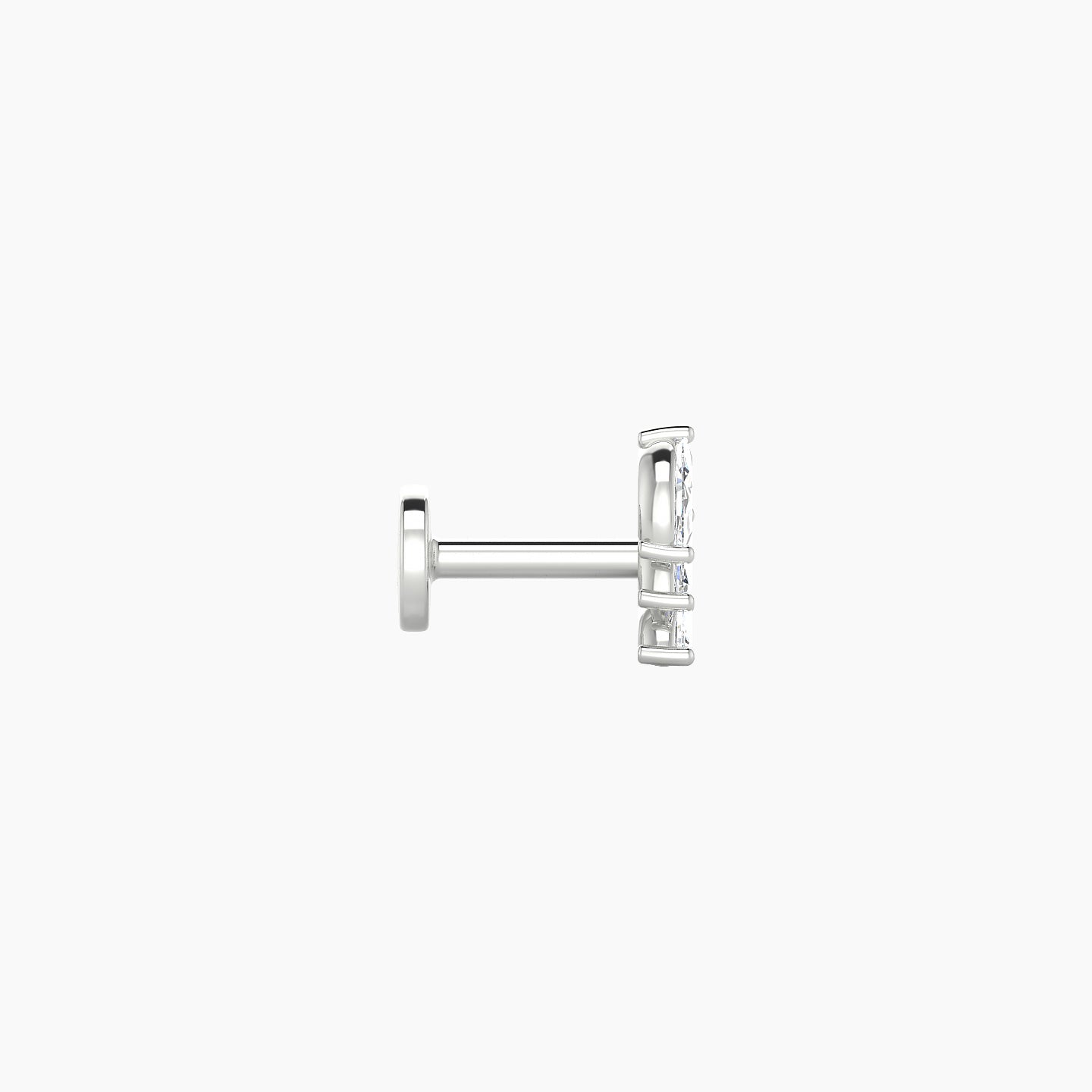 Melia | 18k White Gold 5.5 mm 5 mm Trilogy Diamond Left Piercing