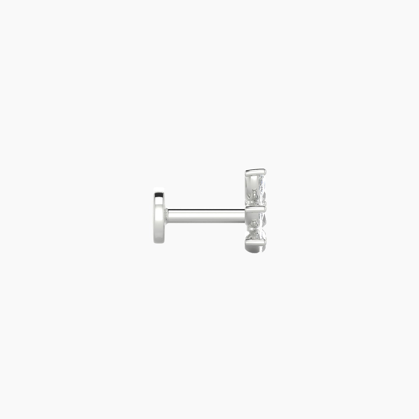 Melia | 18k White Gold 5.5 mm 5 mm Trilogy Diamond Right Piercing