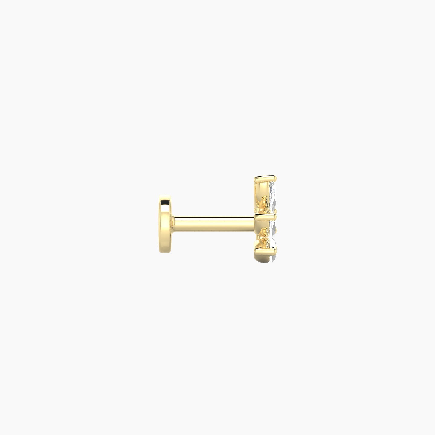 Melia | 18k Yellow Gold 5.5 mm 5 mm Trilogy Diamond Right Piercing