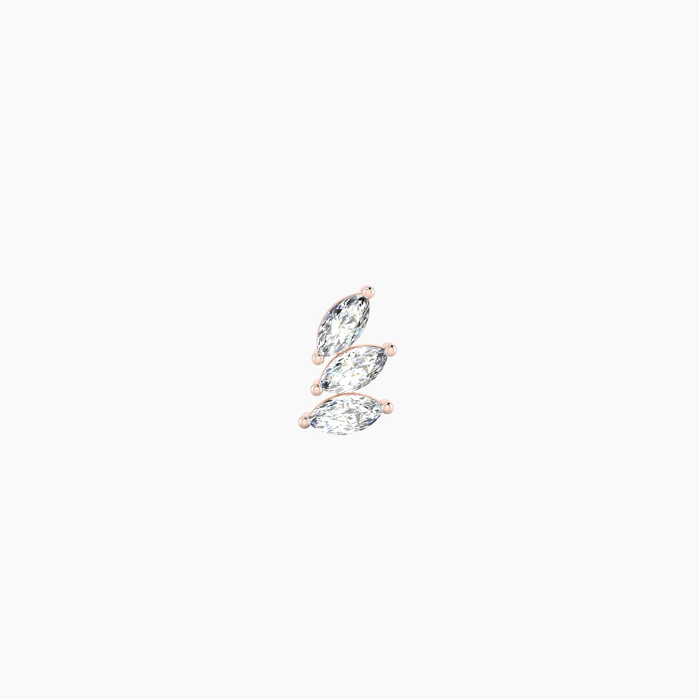 Melia | 18k Rose Gold 5.5 mm 6.5 mm Trilogy Diamond Left Piercing