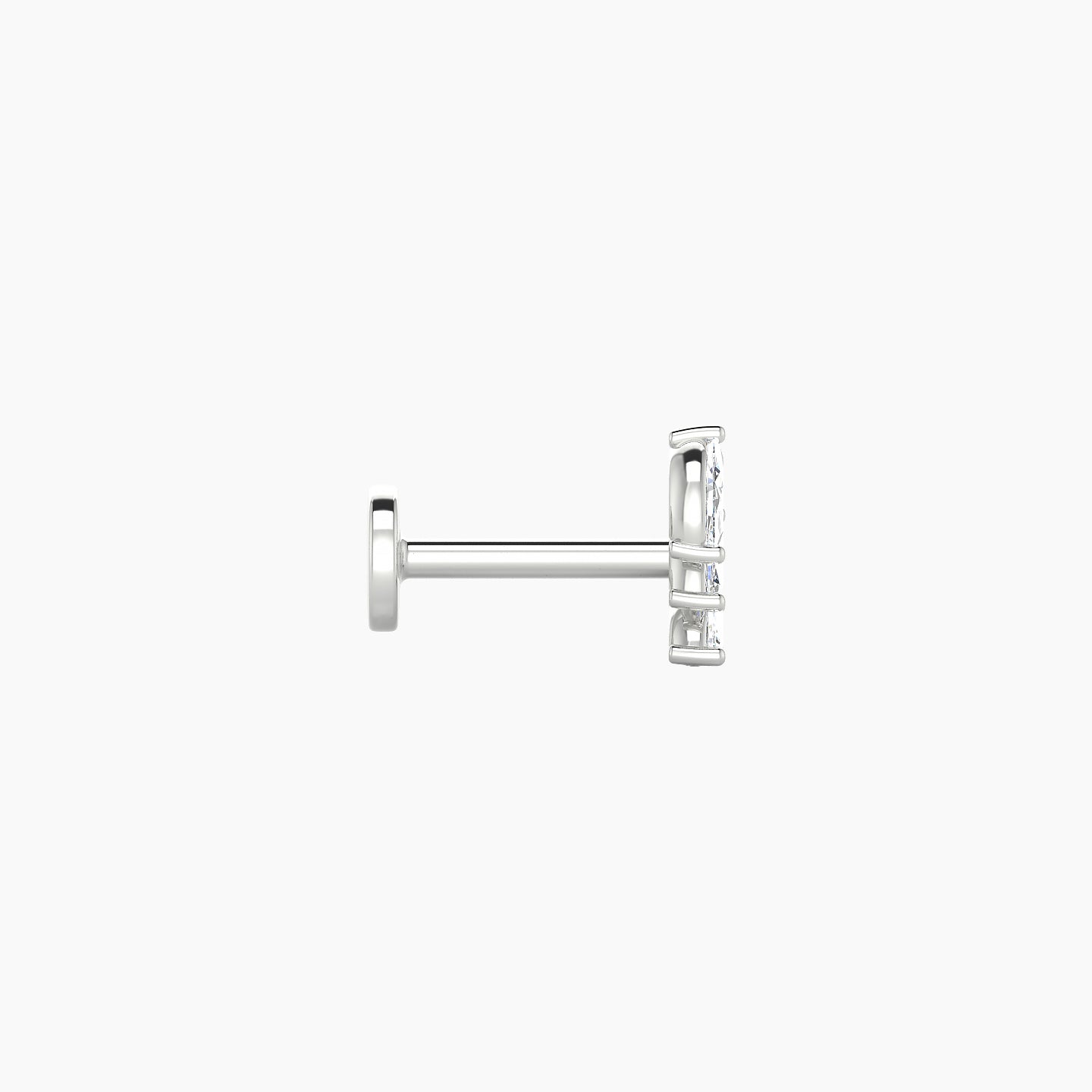 Melia | 18k White Gold 5.5 mm 6.5 mm Trilogy Diamond Left Piercing