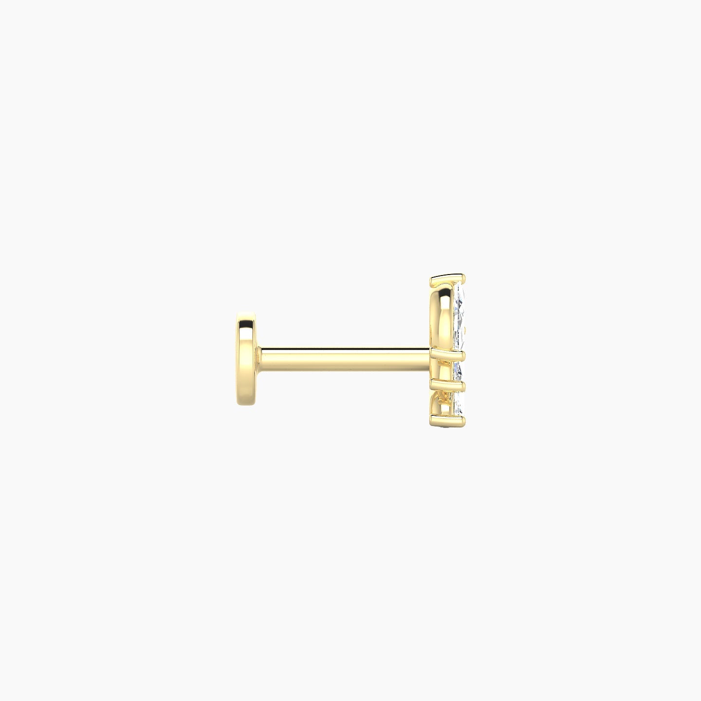 Melia | 18k Yellow Gold 5.5 mm 6.5 mm Trilogy Diamond Left Piercing