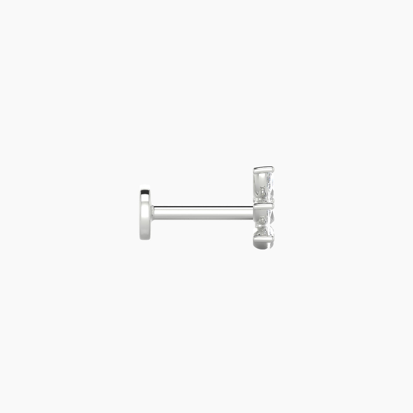 Melia | 18k White Gold 5.5 mm 6.5 mm Trilogy Diamond Right Piercing