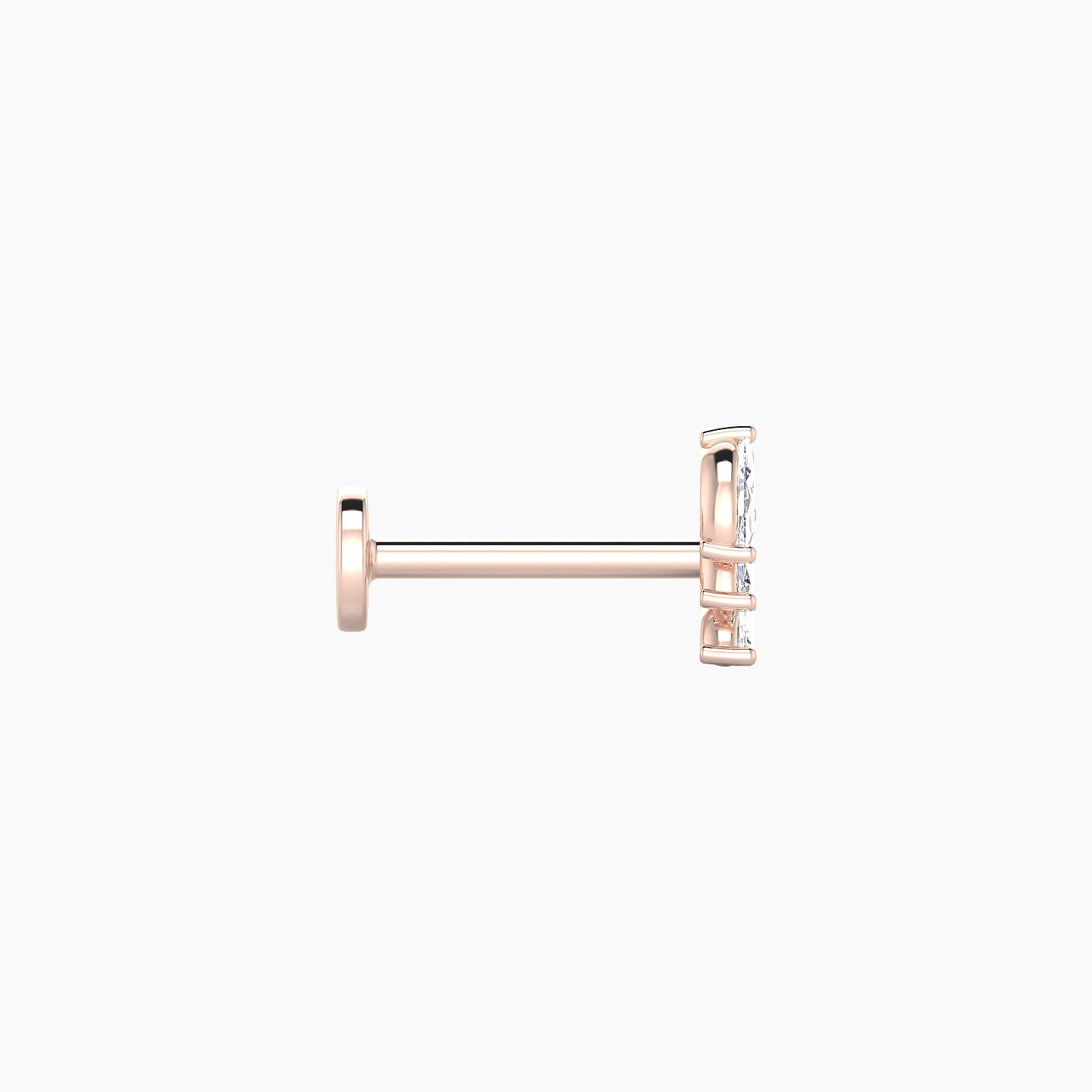 Melia | 18k Rose Gold 5.5 mm 8 mm Trilogy Diamond Left Piercing