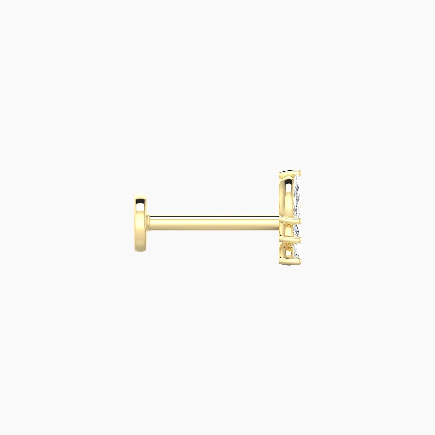 Melia | 18k Yellow Gold 5.5 mm 8 mm Trilogy Diamond Left Piercing