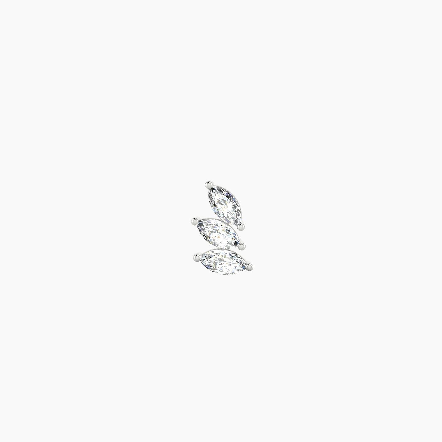Melia | 18k White Gold 5.5 mm 8 mm Trilogy Diamond Right Piercing