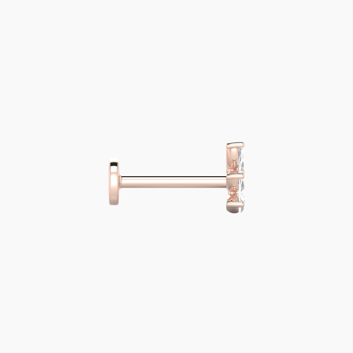 Melia | 18k Rose Gold 5.5 mm 8 mm Trilogy Diamond Right Piercing