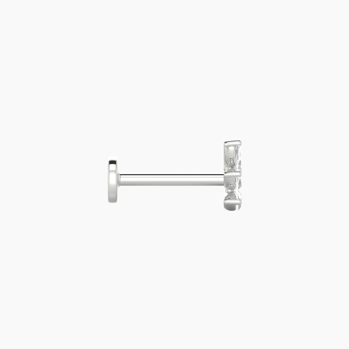 Melia | 18k White Gold 5.5 mm 8 mm Trilogy Diamond Right Piercing