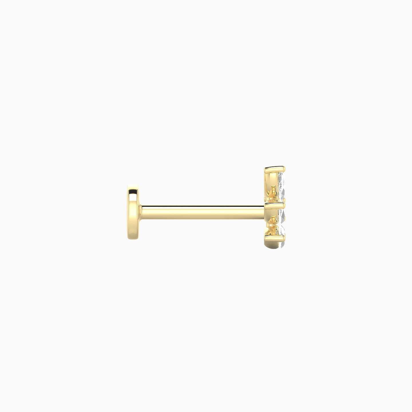 Melia | 18k Yellow Gold 5.5 mm 8 mm Trilogy Diamond Right Piercing