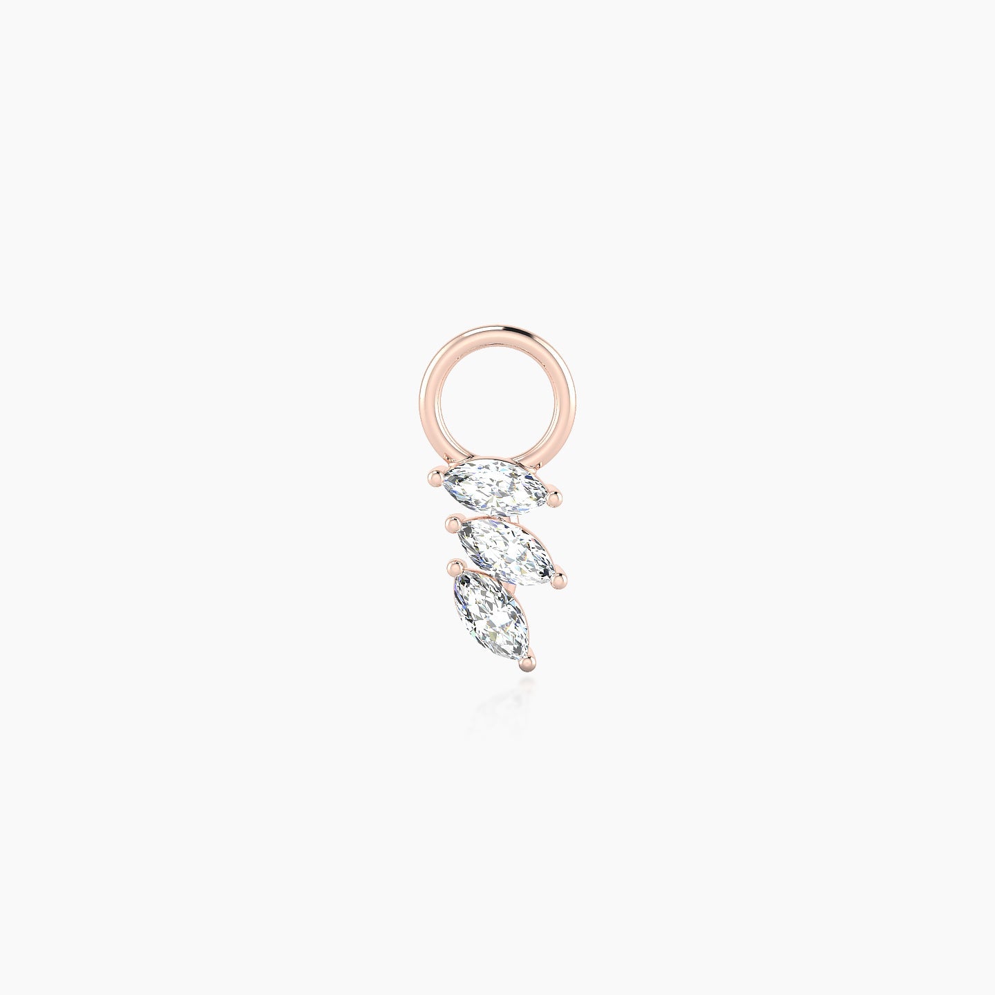 Melia | 18k Rose Gold 6 mm Trilogy Diamond Charm