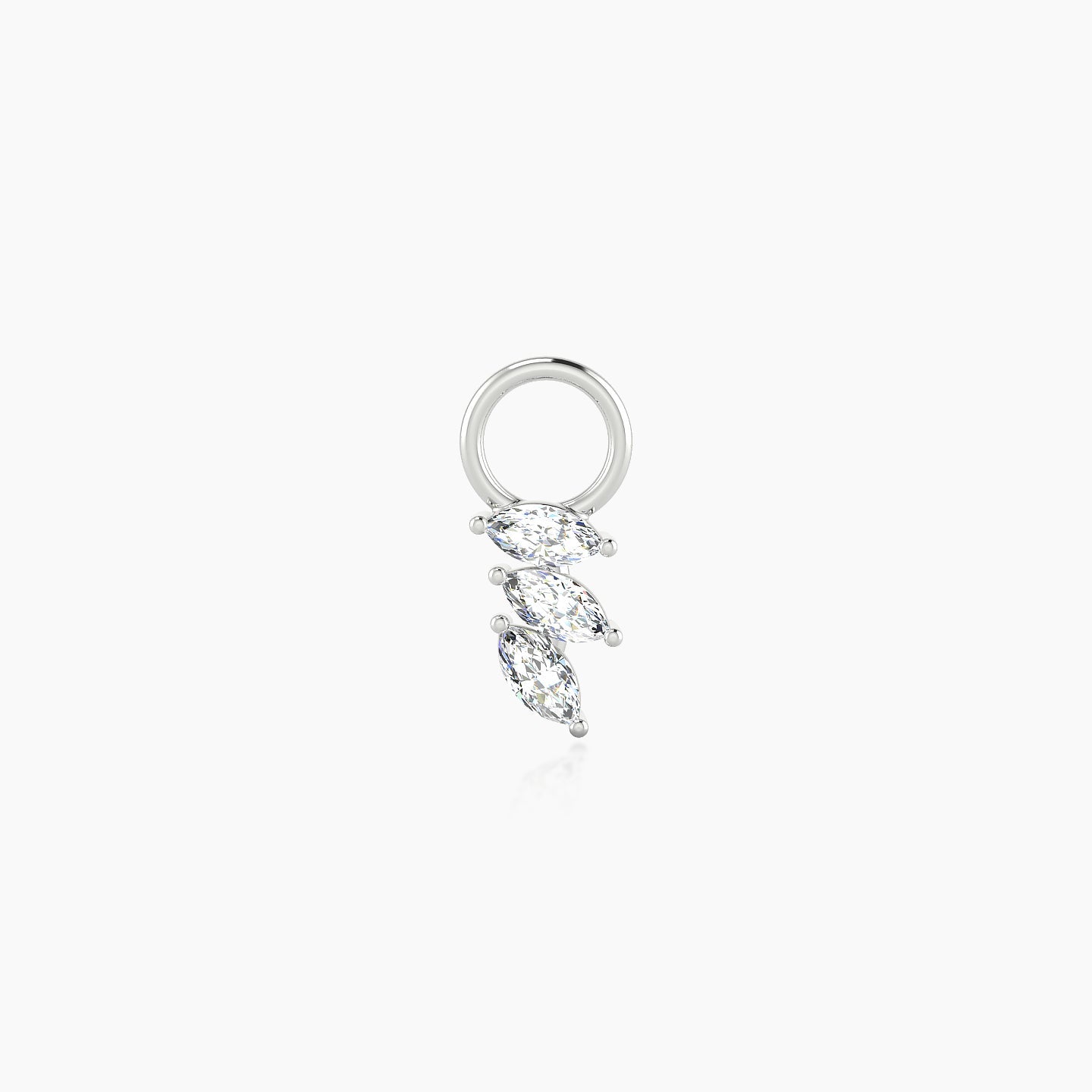 Melia | 18k White Gold 6 mm Trilogy Diamond Charm
