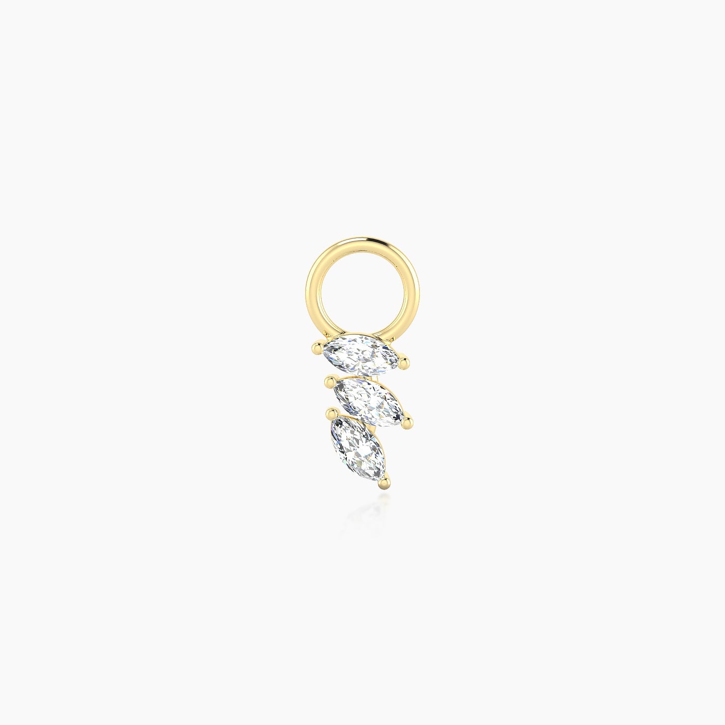 Melia | 18k Yellow Gold 6 mm Trilogy Diamond Charm