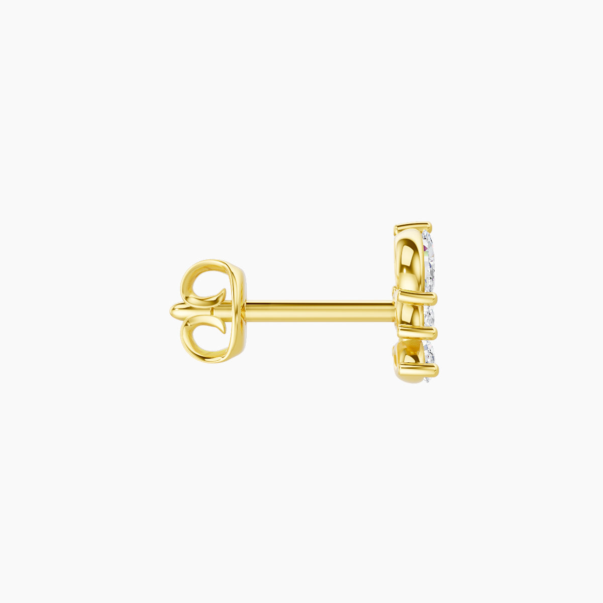 Melia | 18k Yellow Gold 5.5 mm Trilogy Diamond Left Earring