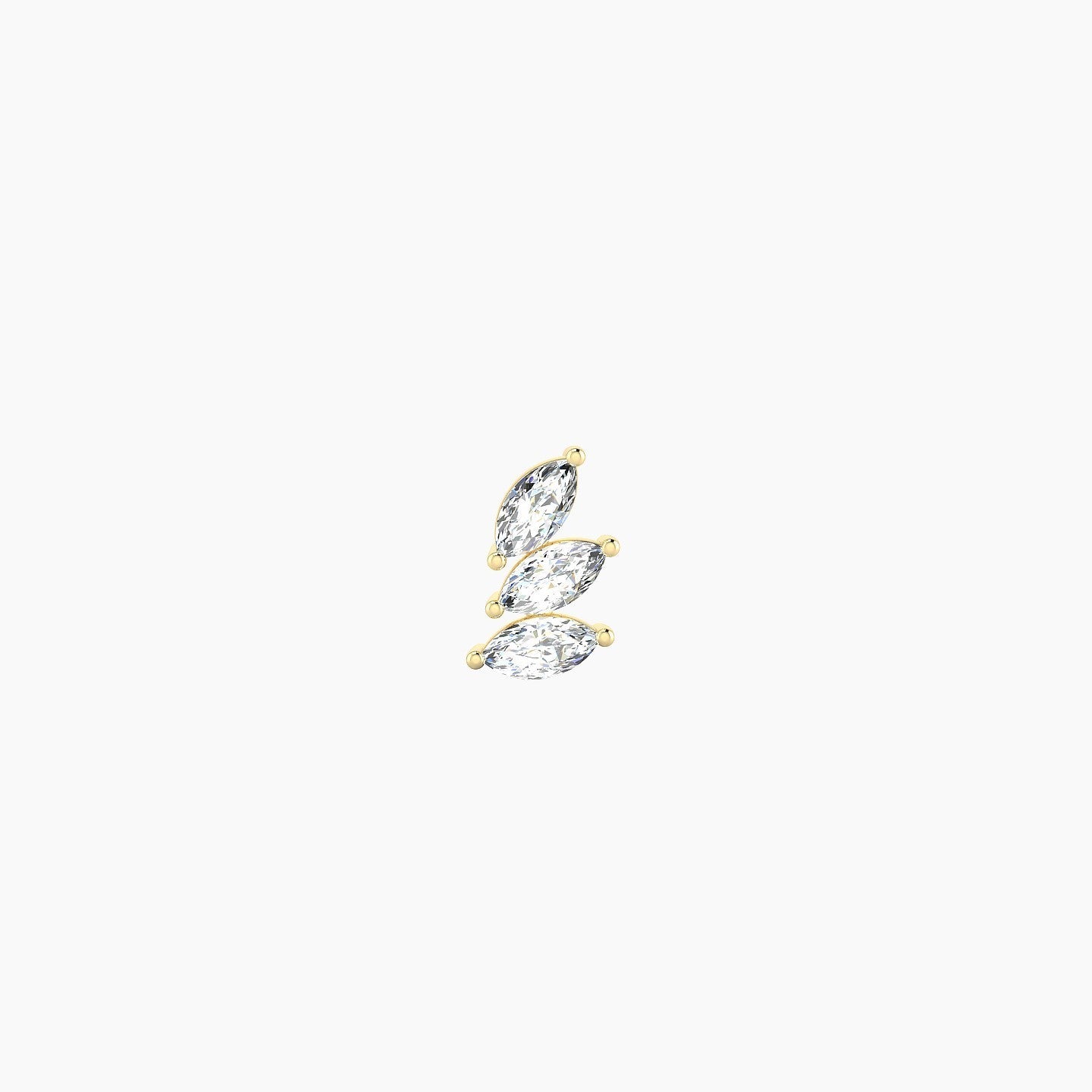 Melia | 18k Yellow Gold 5.5 mm Trilogy Diamond Left Earring