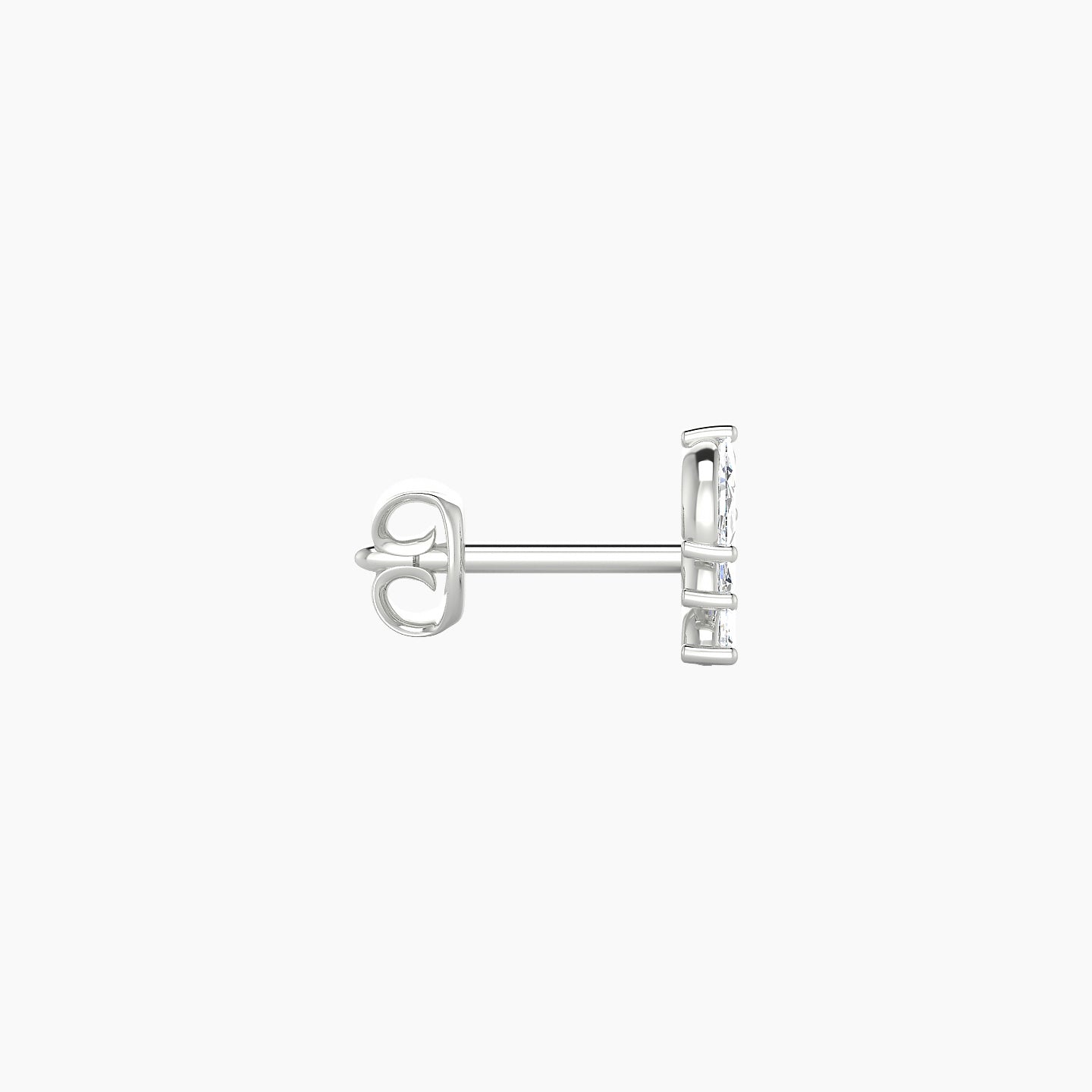 Melia | 18k White Gold 5.5 mm Trilogy Diamond Left Earring