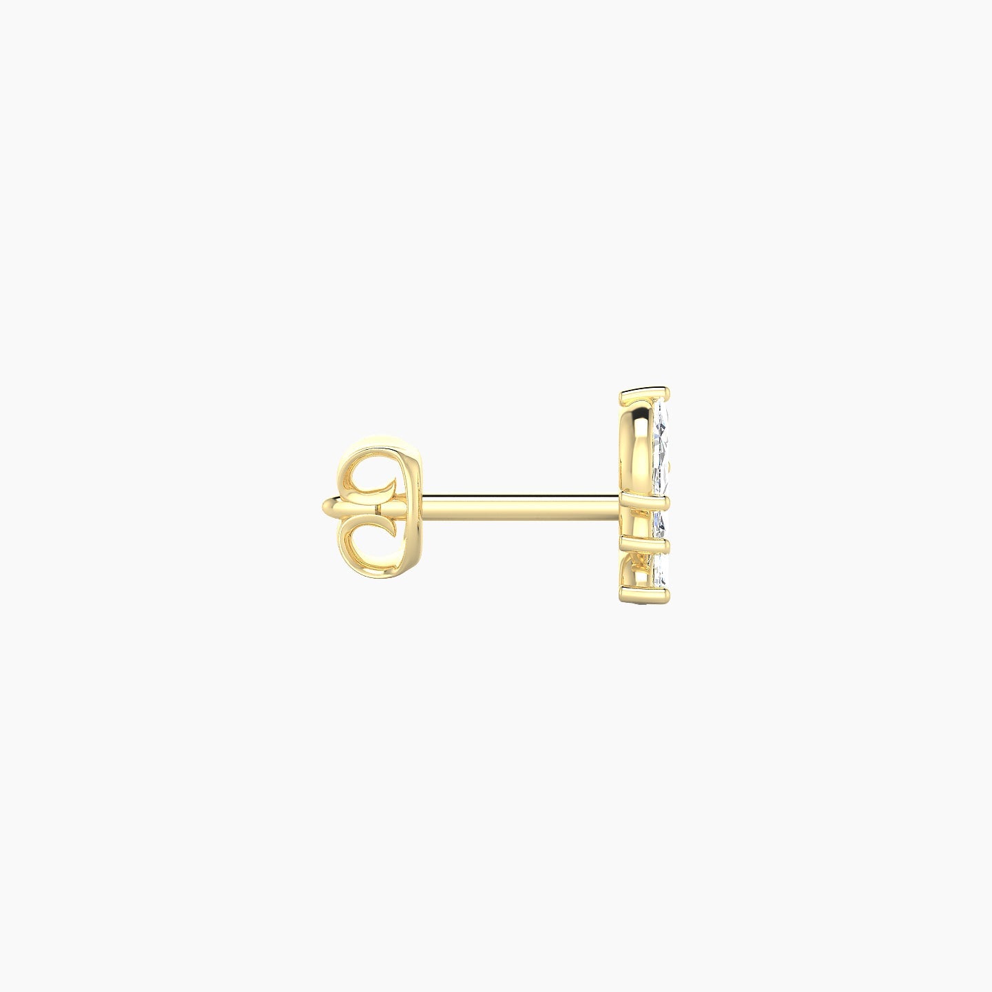 Melia | 18k Yellow Gold 5.5 mm Trilogy Diamond Left Earring