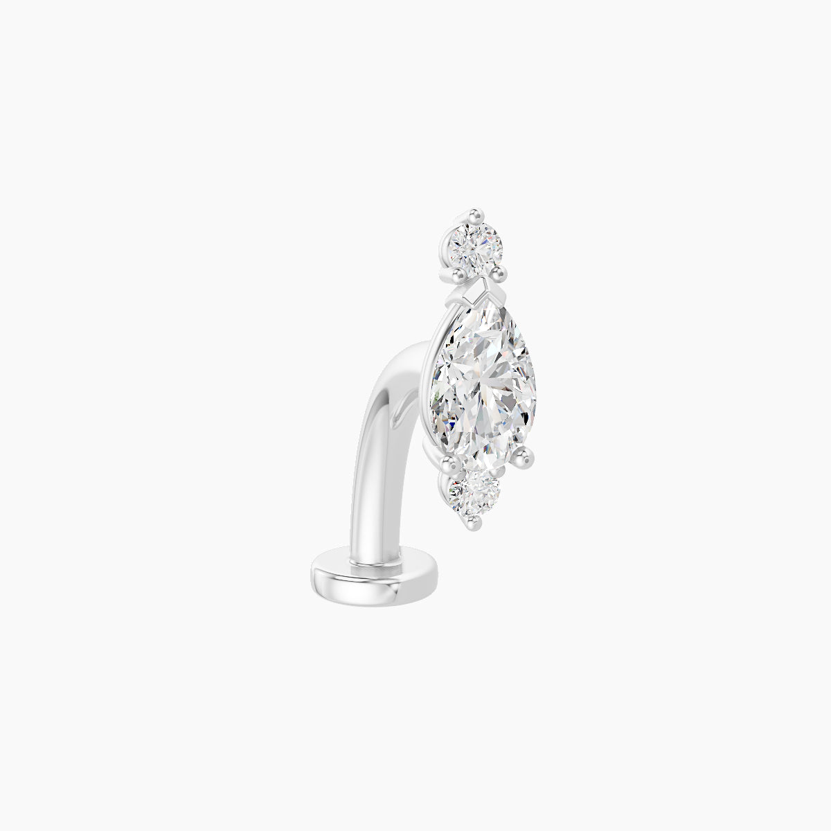 Metis | 18k White Gold 9 mm 10 mm Diamond Floating Navel Piercing