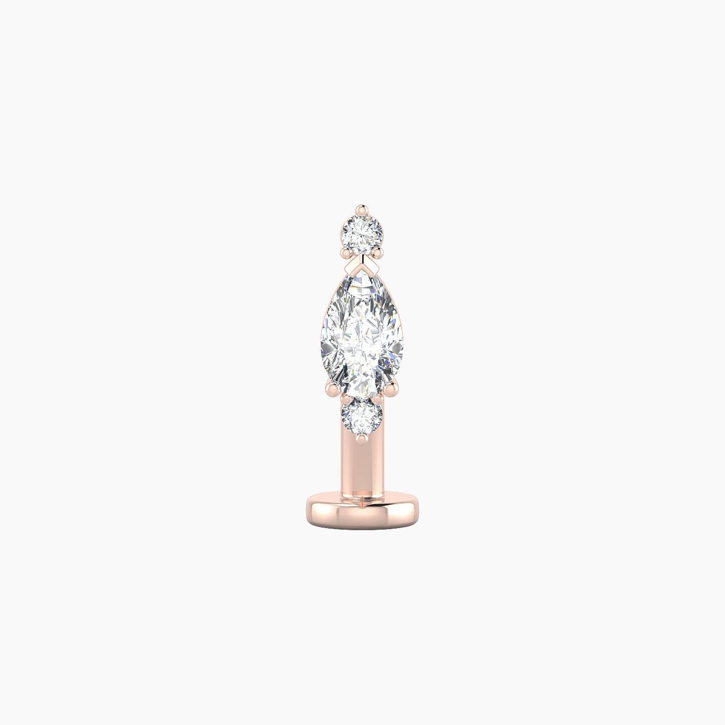 Metis | 18k Rose Gold 9 mm 10 mm Diamond Floating Navel Piercing