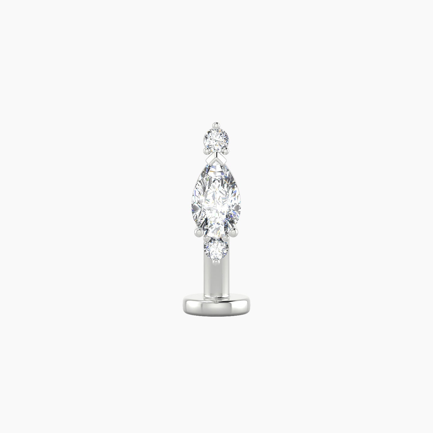 Metis | 18k White Gold 9 mm 10 mm Diamond Floating Navel Piercing