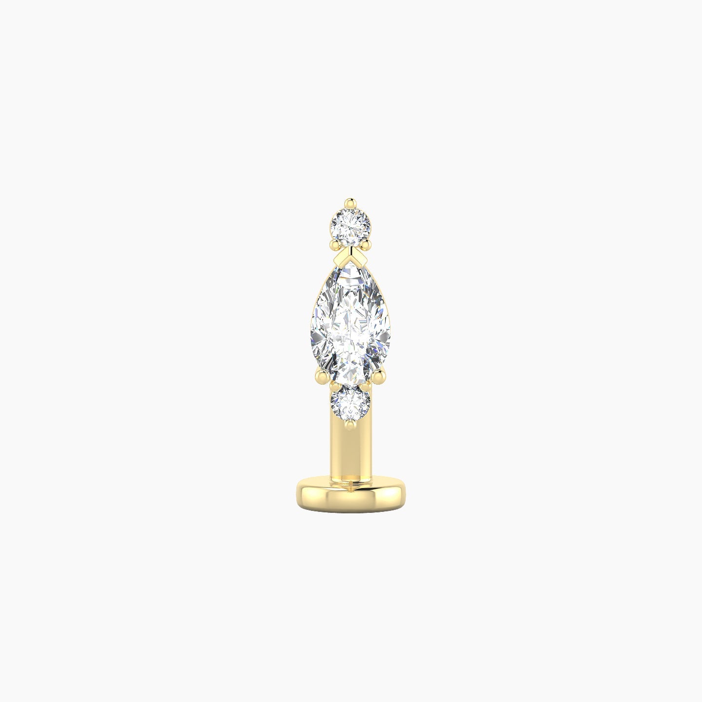Metis | 18k Yellow Gold 9 mm 10 mm Diamond Floating Navel Piercing