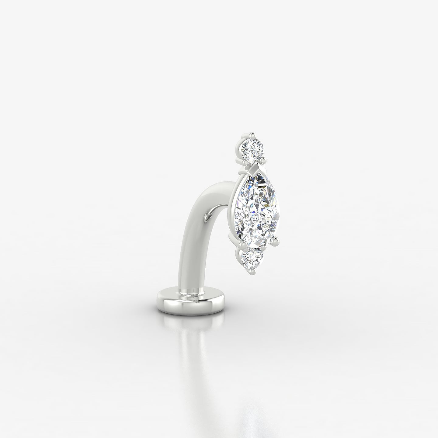 Metis | 18k White Gold 9 mm 10 mm Diamond Floating Navel Piercing