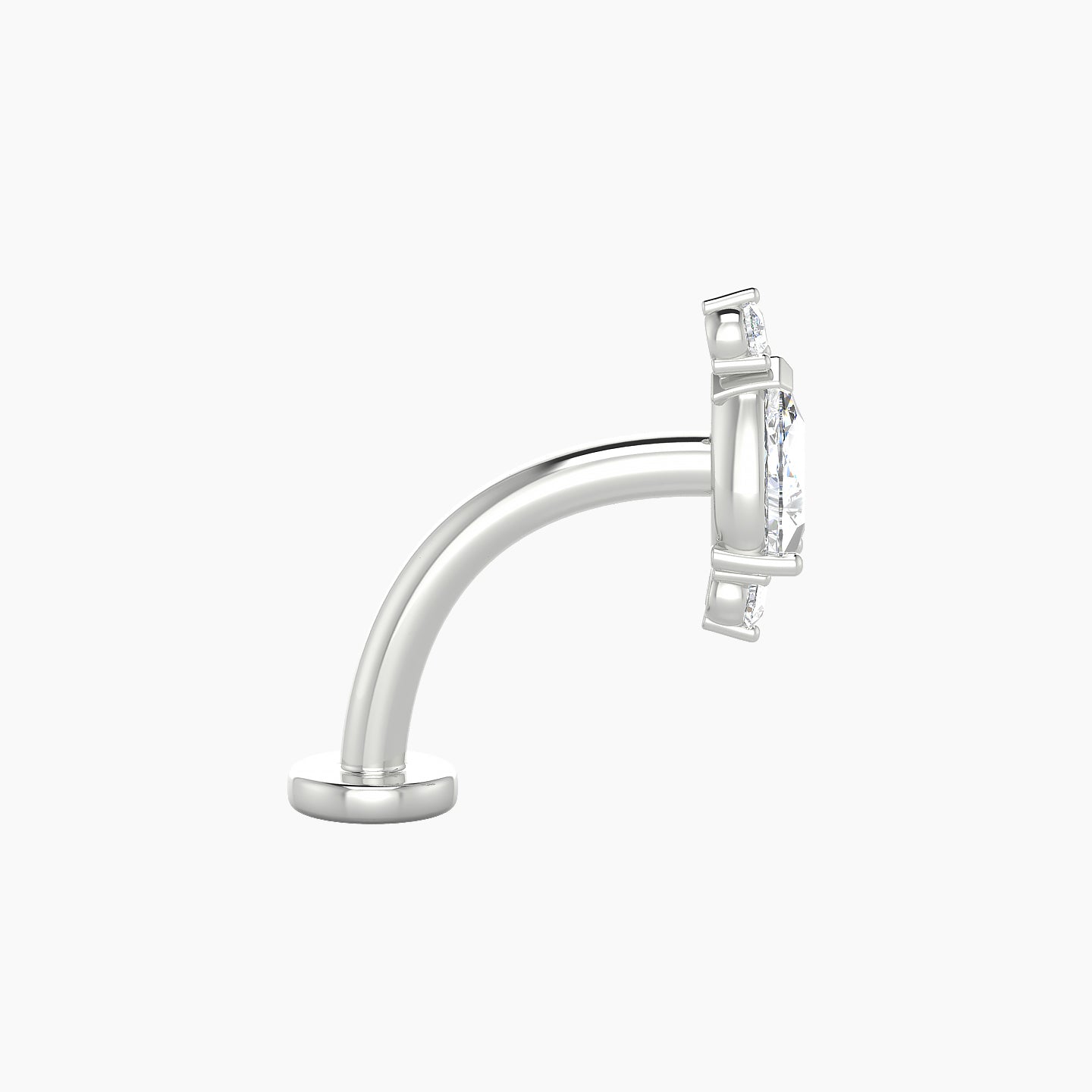 Metis | 18k White Gold 9 mm 10 mm Diamond Floating Navel Piercing