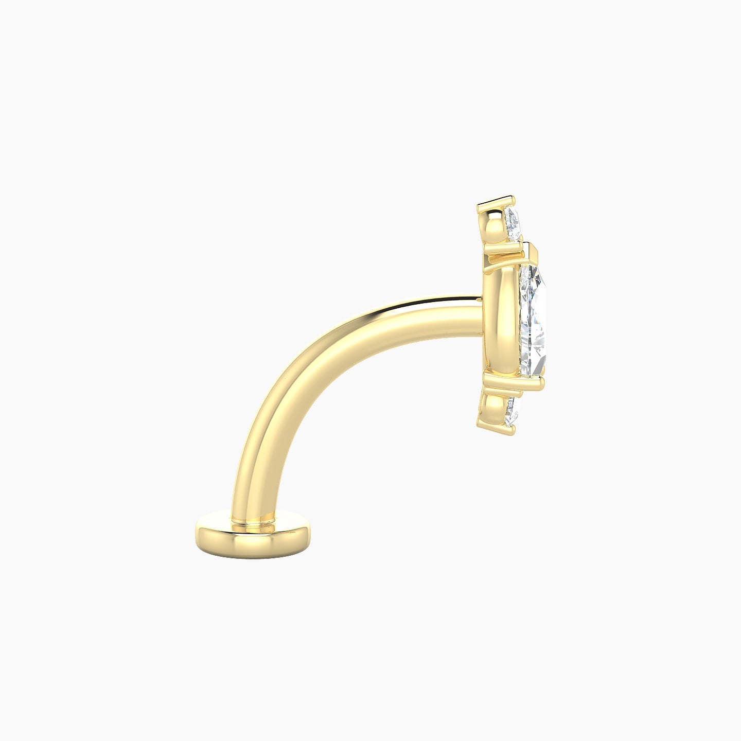 Metis | 18k Yellow Gold 9 mm 10 mm Diamond Floating Navel Piercing