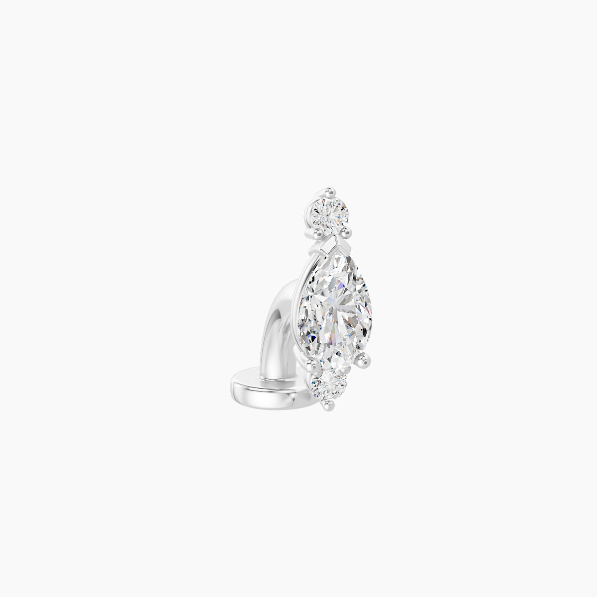 Metis | 18k White Gold 9 mm 6 mm Diamond Floating Navel Piercing