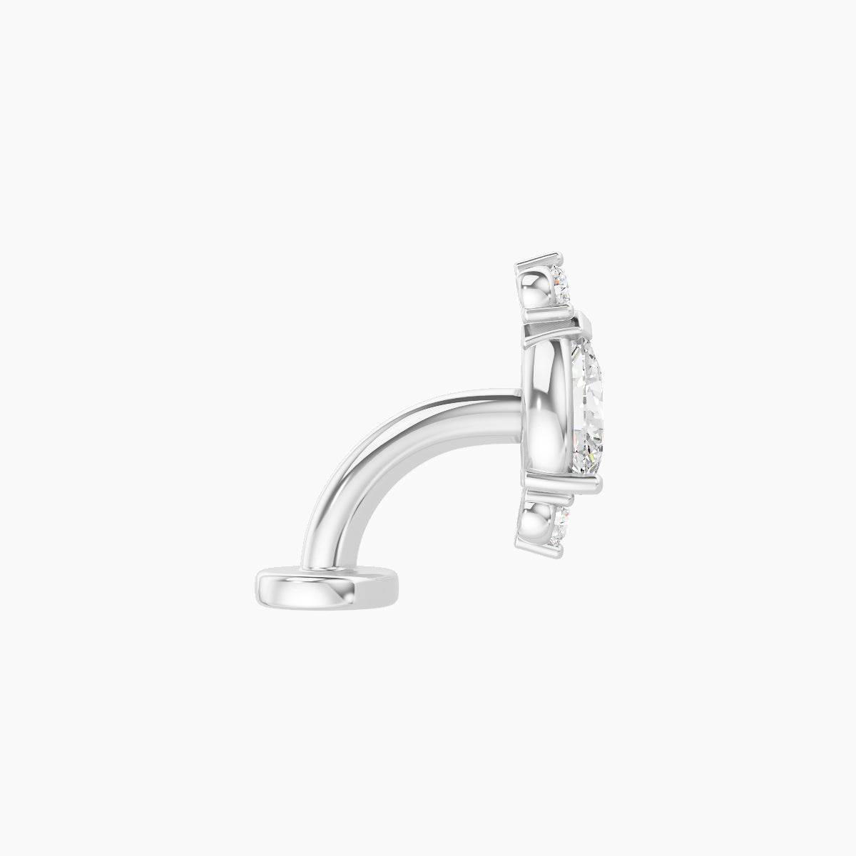 Metis | 18k White Gold 9 mm 6 mm Diamond Floating Navel Piercing