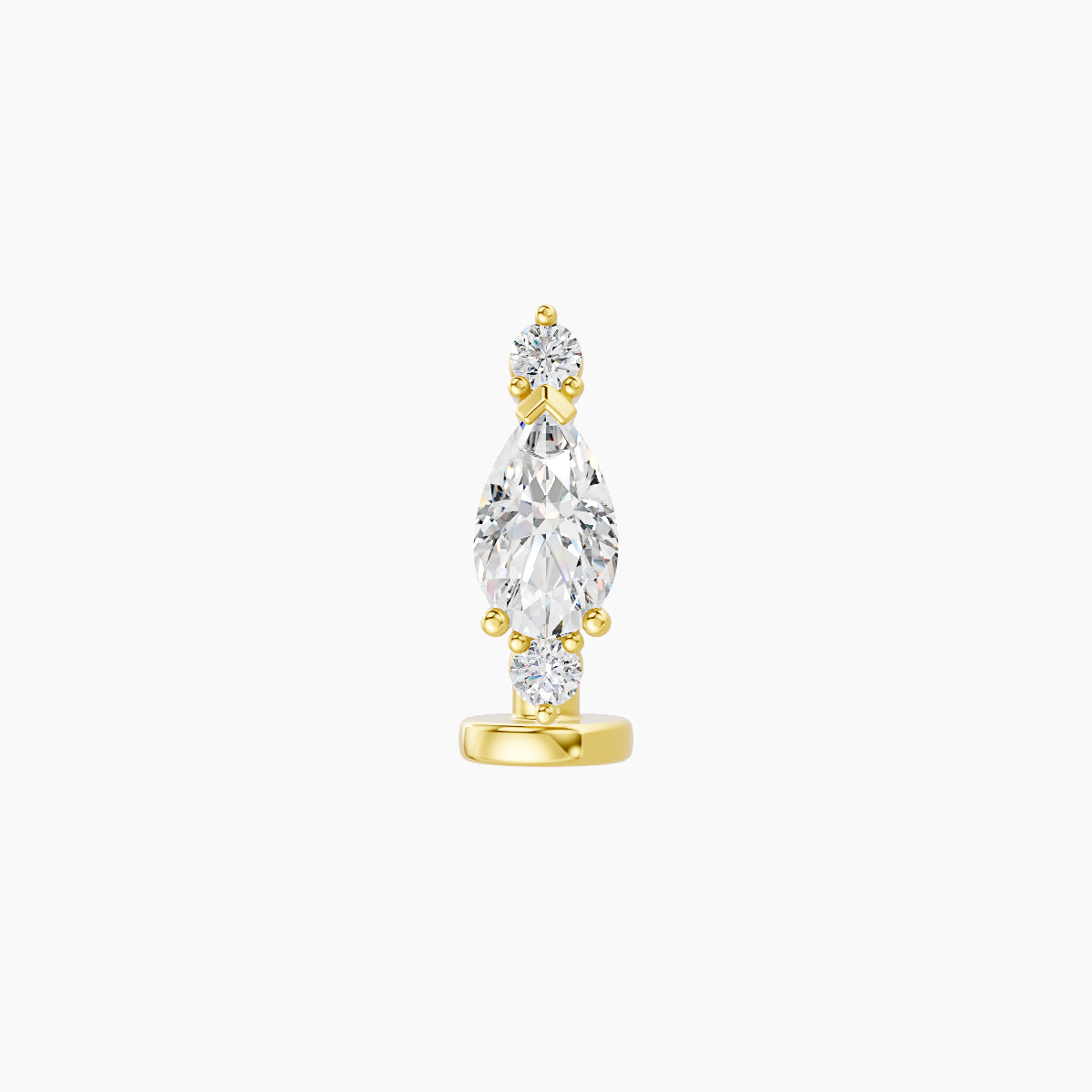 Metis | 18k Yellow Gold 9 mm 6 mm Diamond Floating Navel Piercing