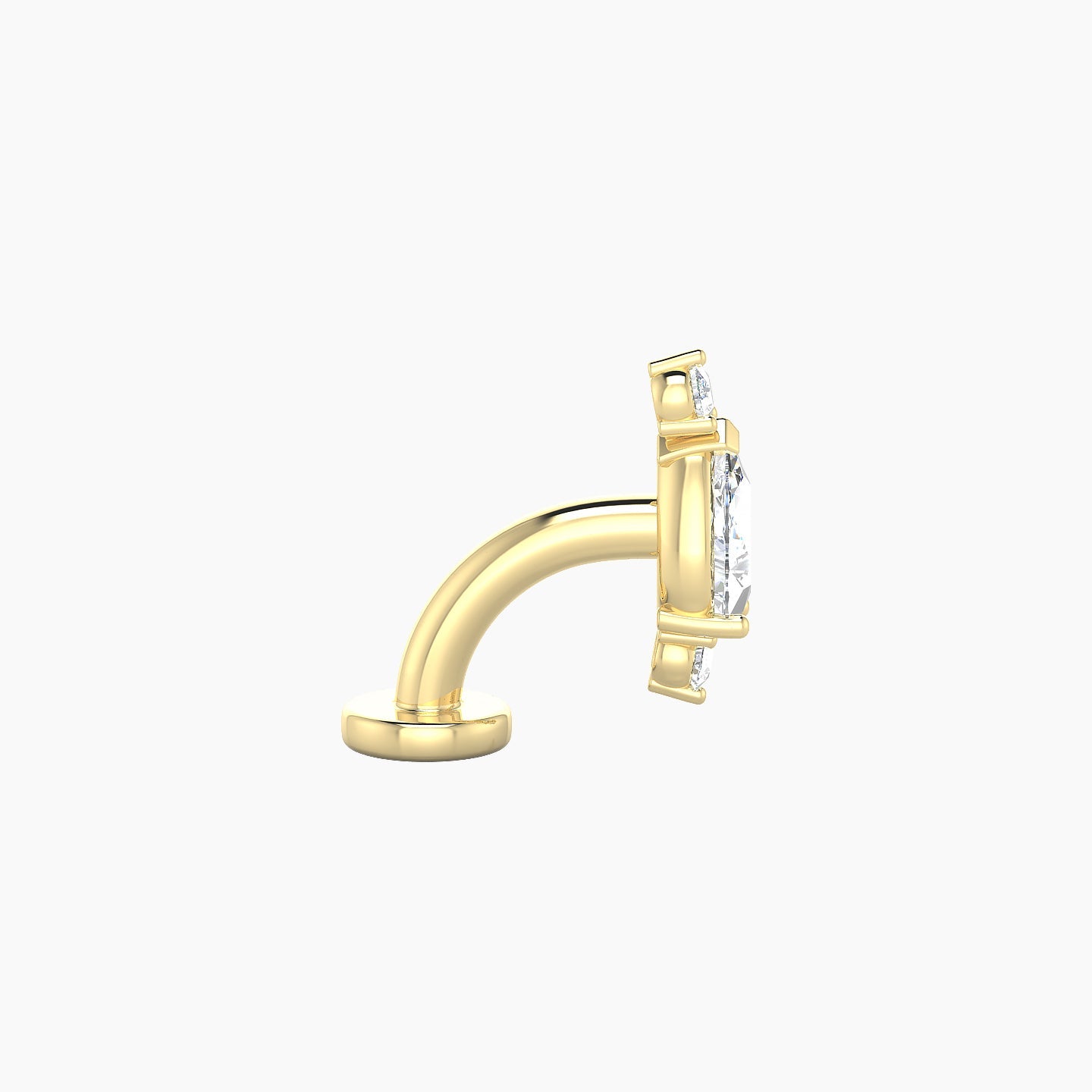 Metis | 18k Yellow Gold 9 mm 6 mm Diamond Floating Navel Piercing