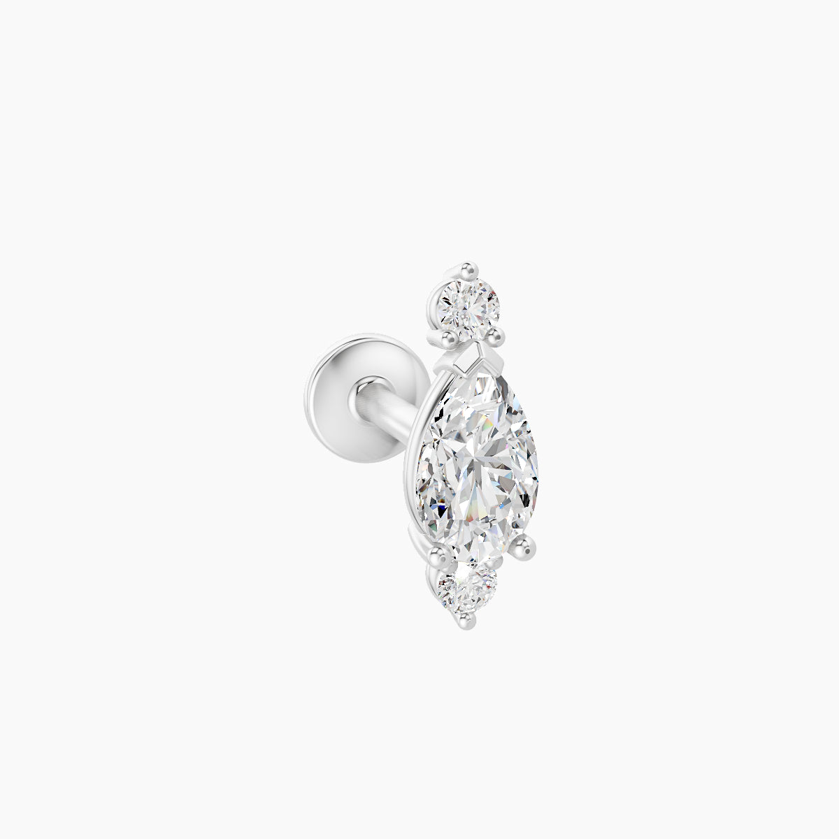 Metis | 18k White Gold 9 mm 6.5 mm Diamond Piercing