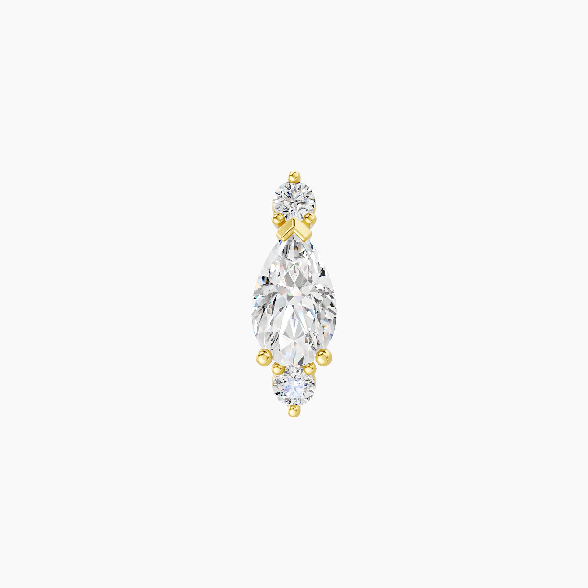 Metis | 18k Yellow Gold 9 mm 6.5 mm Diamond Piercing