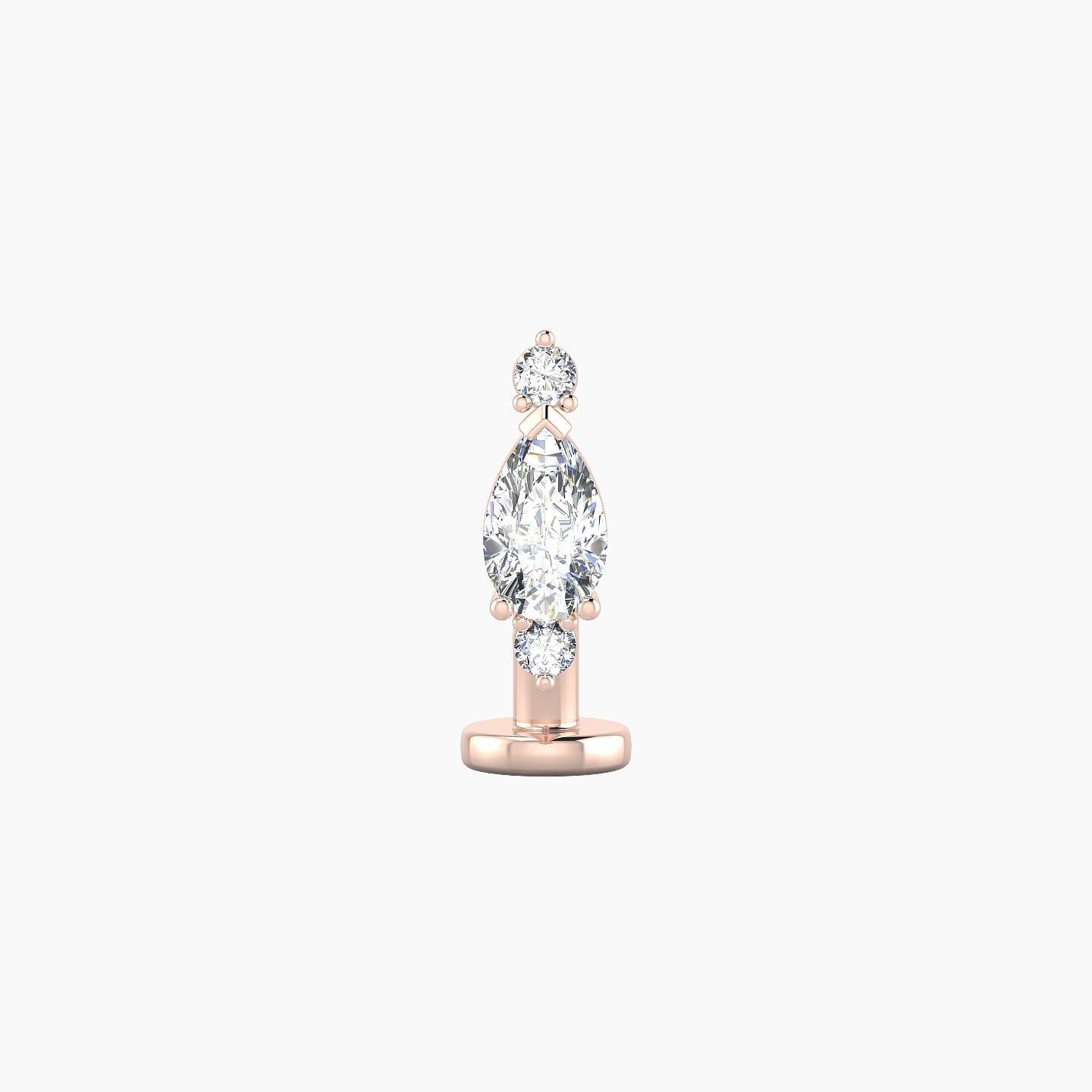 Metis | 18k Rose Gold 9 mm 8 mm Diamond Floating Navel Piercing
