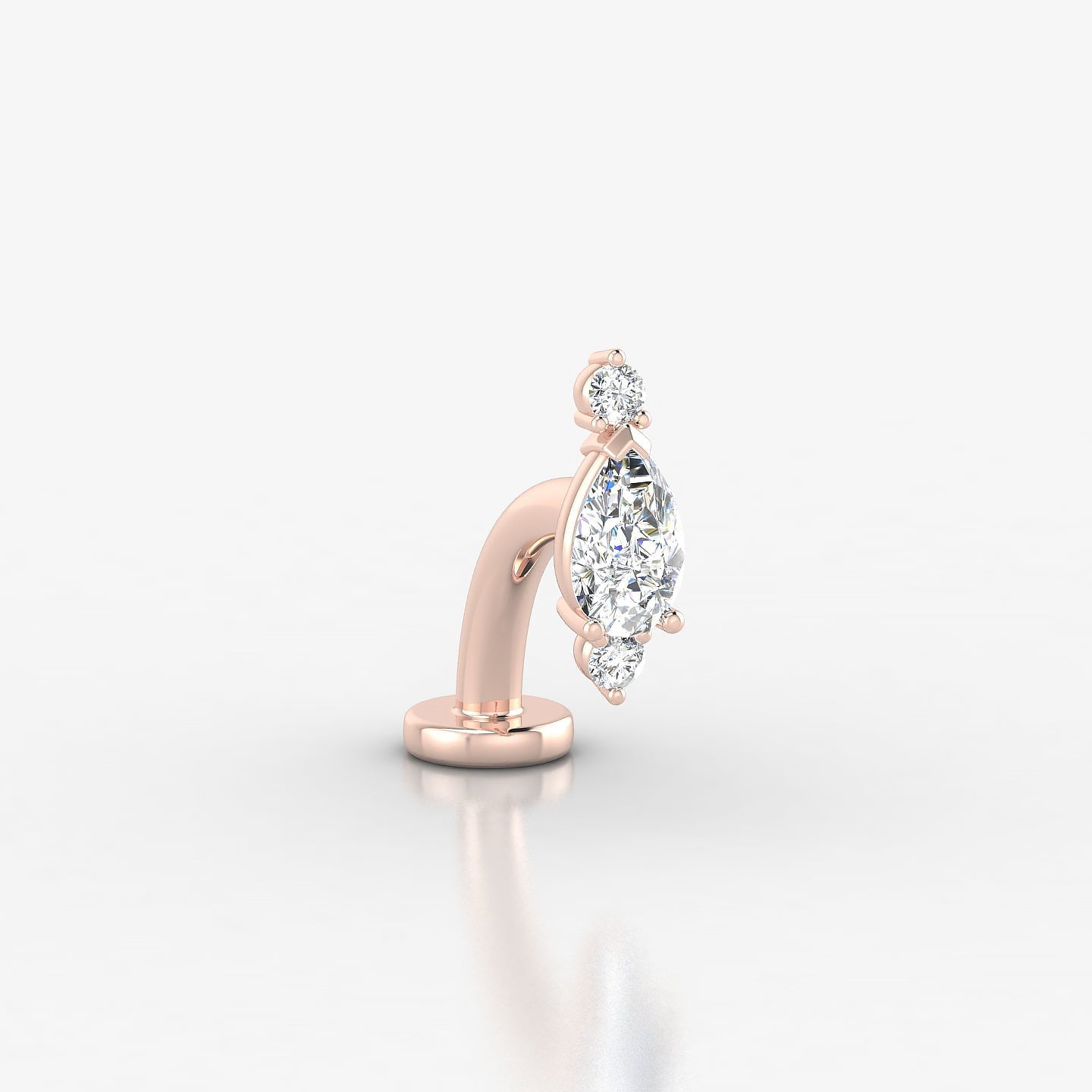 Metis | 18k Rose Gold 9 mm 8 mm Diamond Floating Navel Piercing