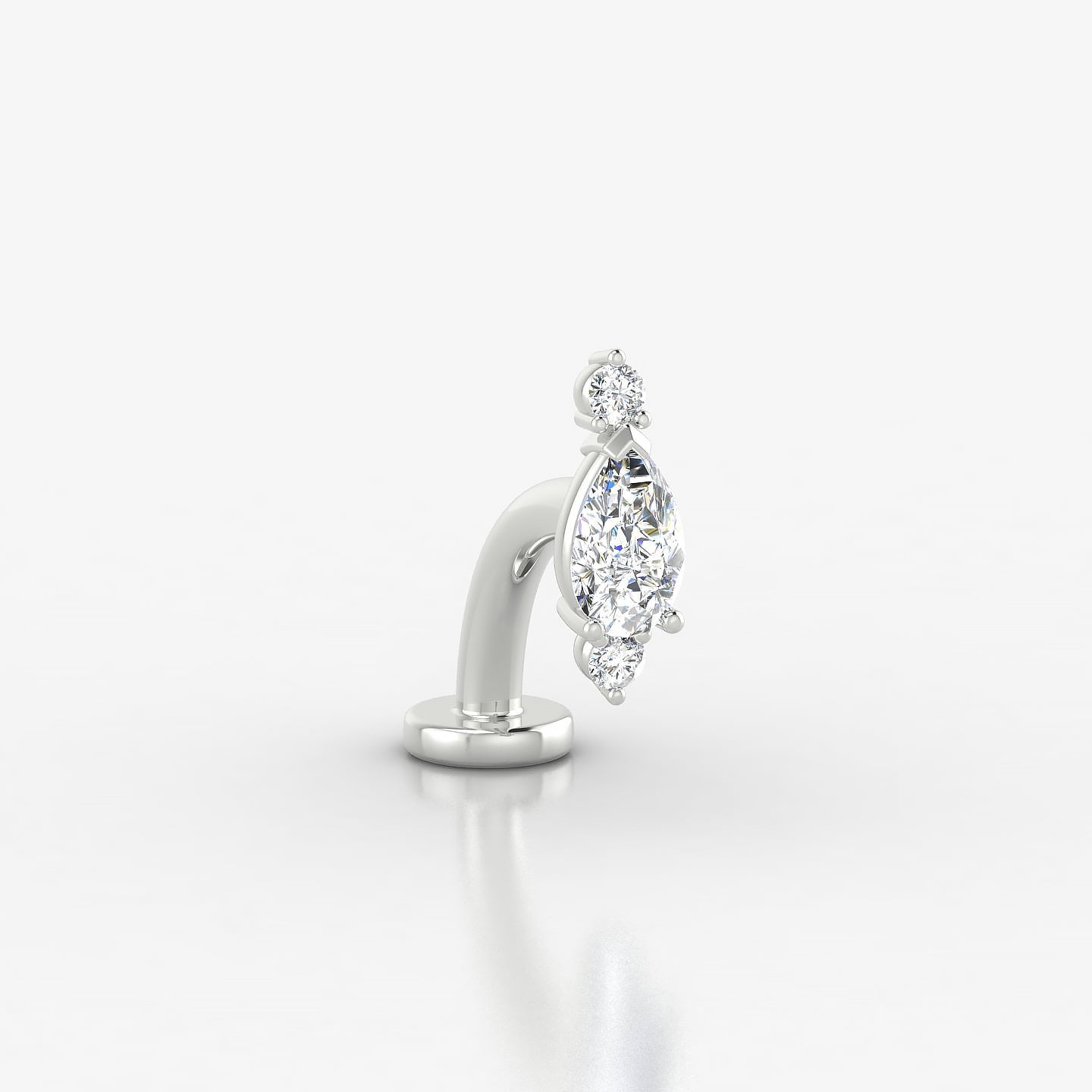 Metis | 18k White Gold 9 mm 8 mm Diamond Floating Navel Piercing