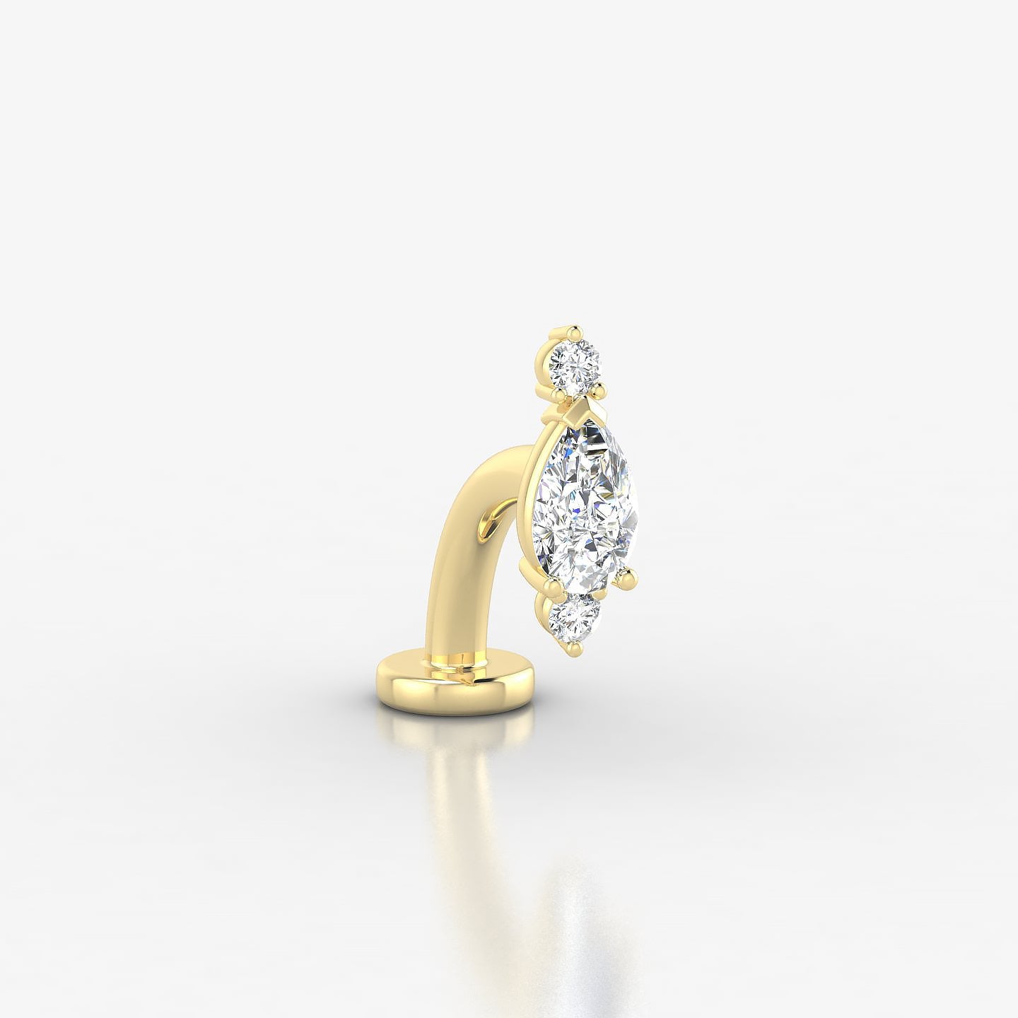 Metis | 18k Yellow Gold 9 mm 8 mm Diamond Floating Navel Piercing