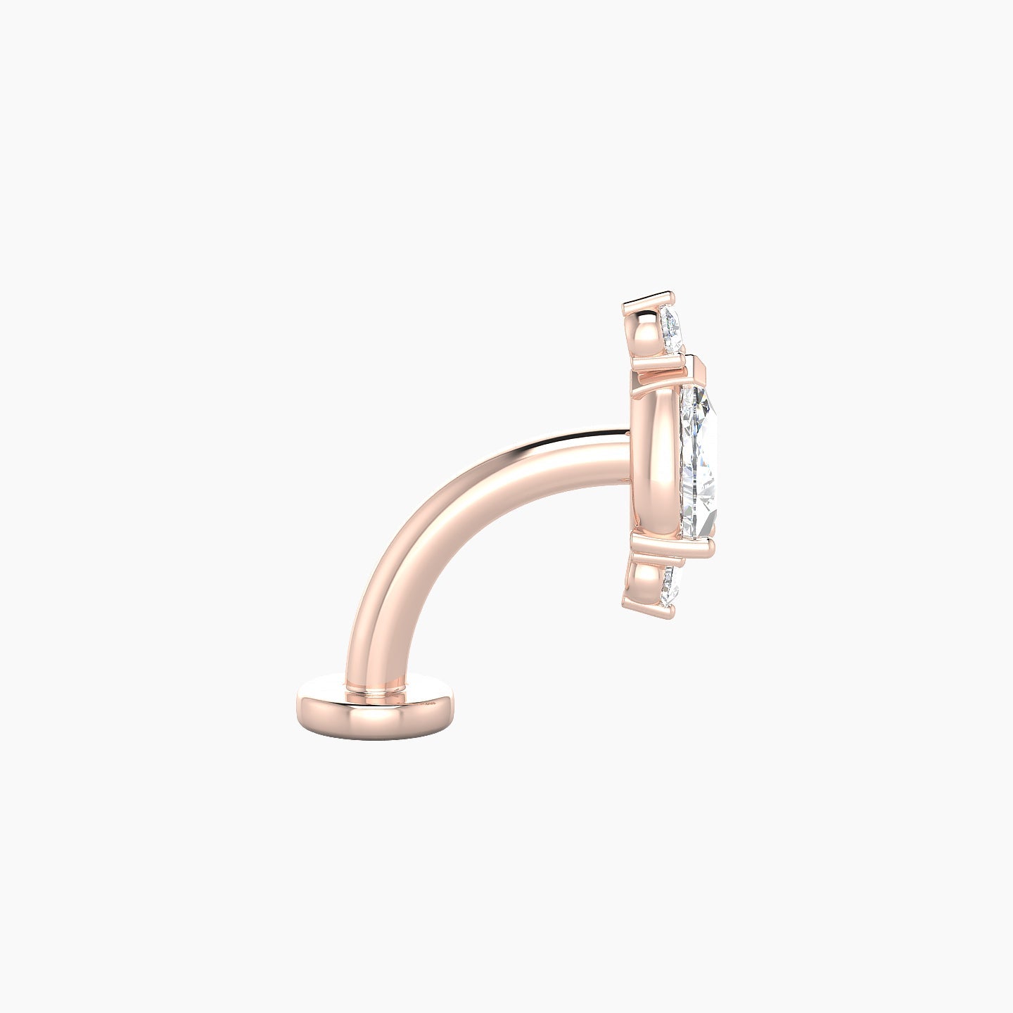 Metis | 18k Rose Gold 9 mm 8 mm Diamond Floating Navel Piercing