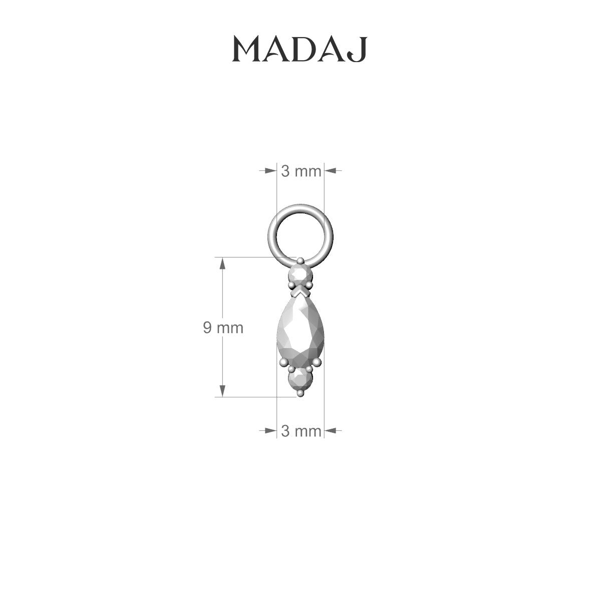 Metis | 18k Rose Gold 9 mm Diamond Charm