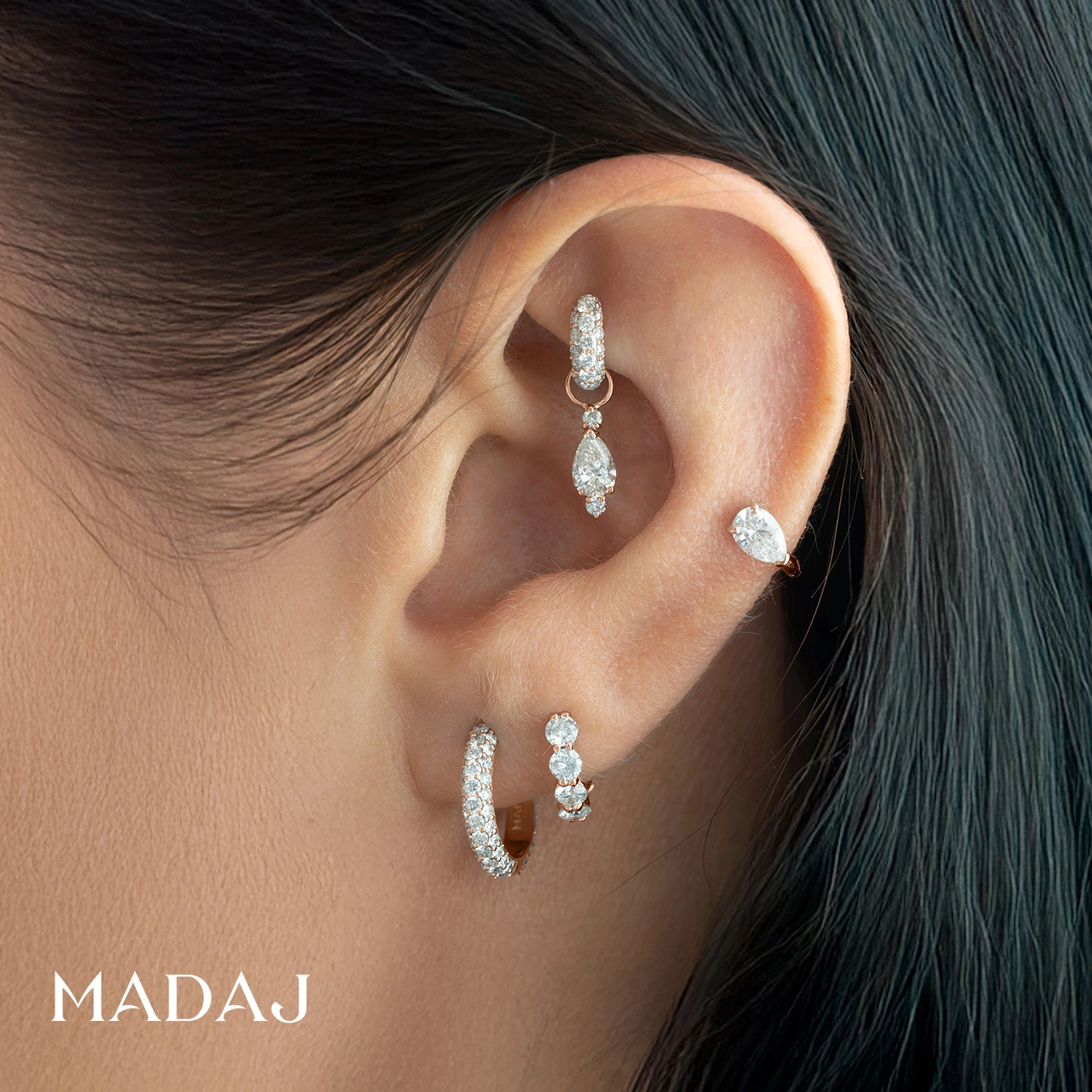 Metis | 18k Rose Gold 9 mm Diamond Charm