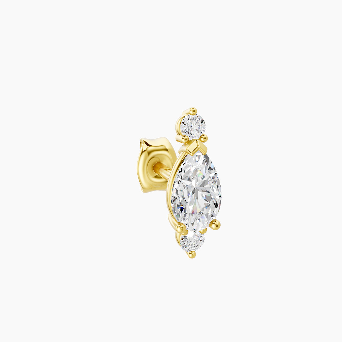 Metis | 18k Yellow Gold 9 mm Diamond Earring