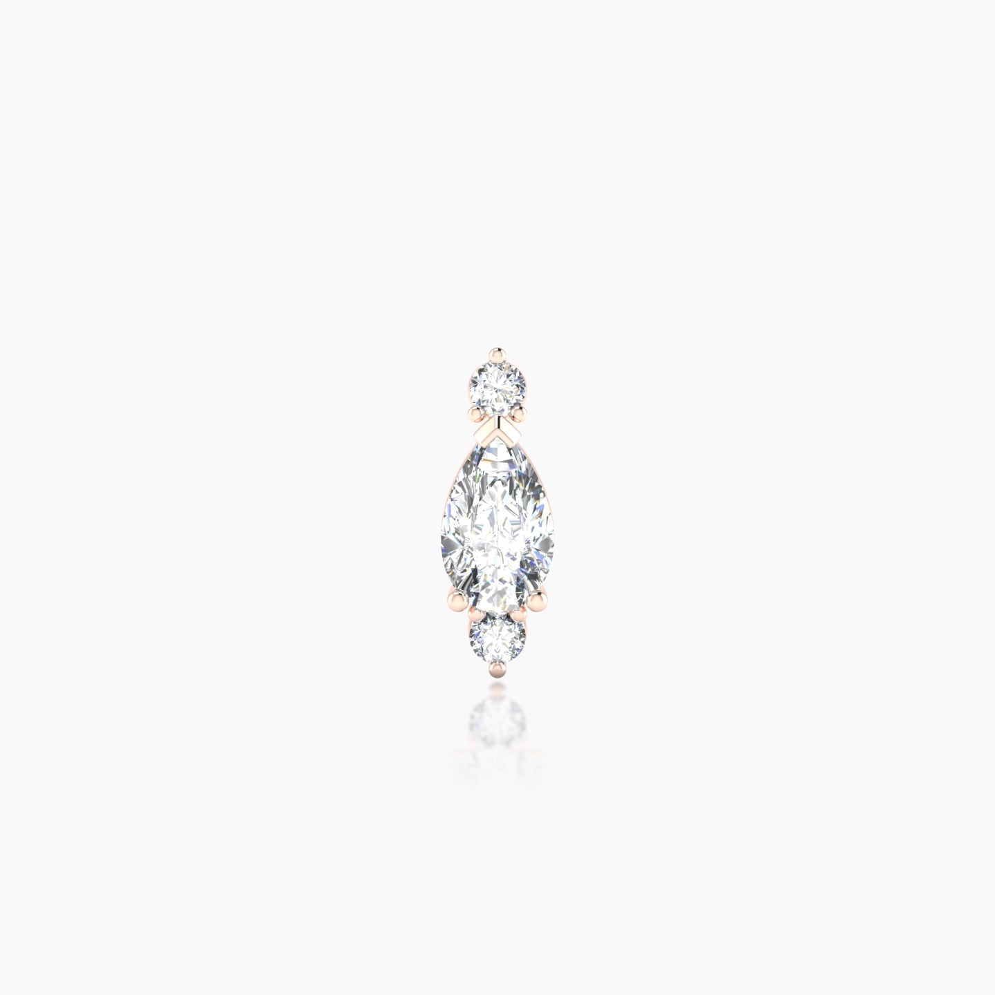 Metis | 18k Rose Gold 9 mm Diamond Earring