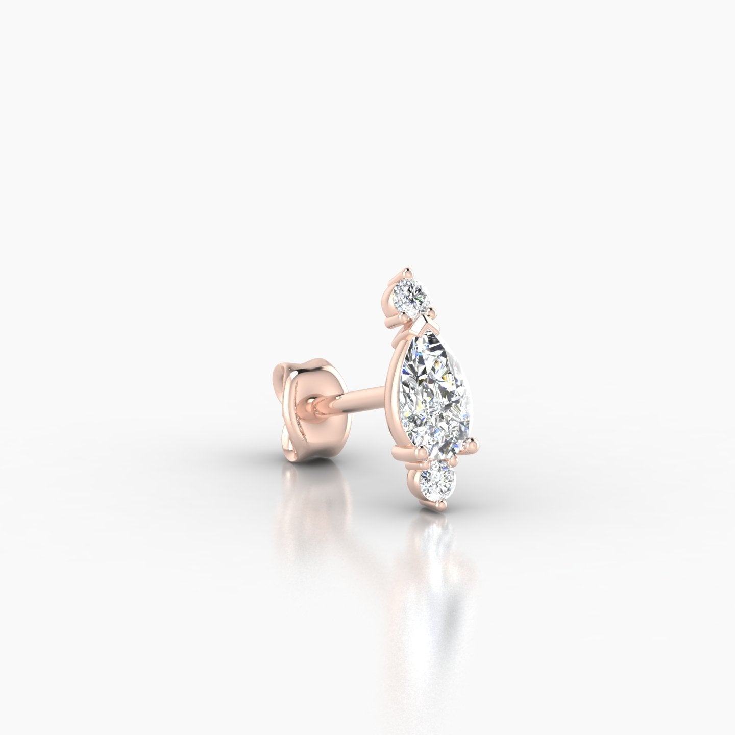 Metis | 18k Rose Gold 9 mm Diamond Earring